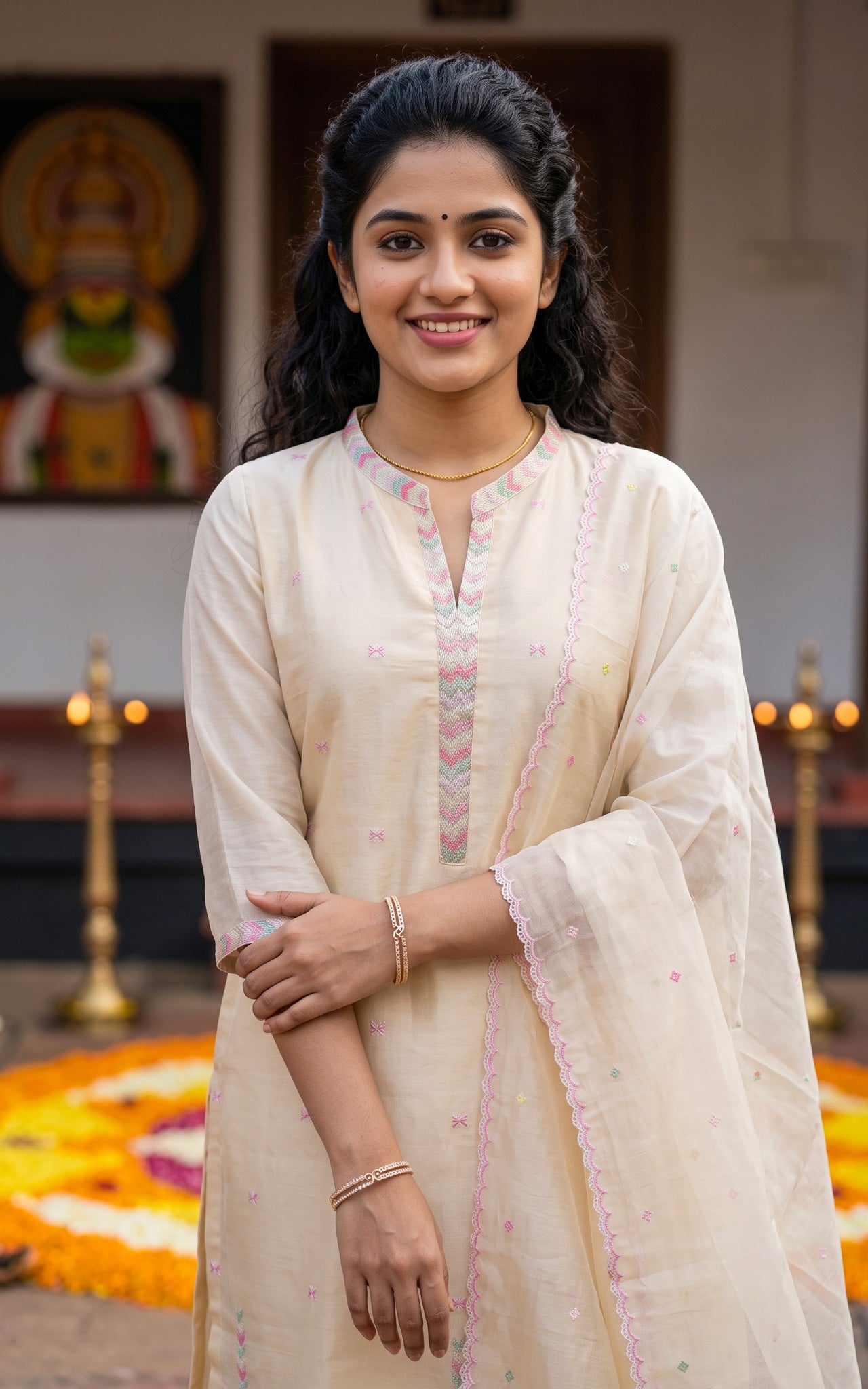 Aaravam Pink (Kurti+Pant+Dupatta)
