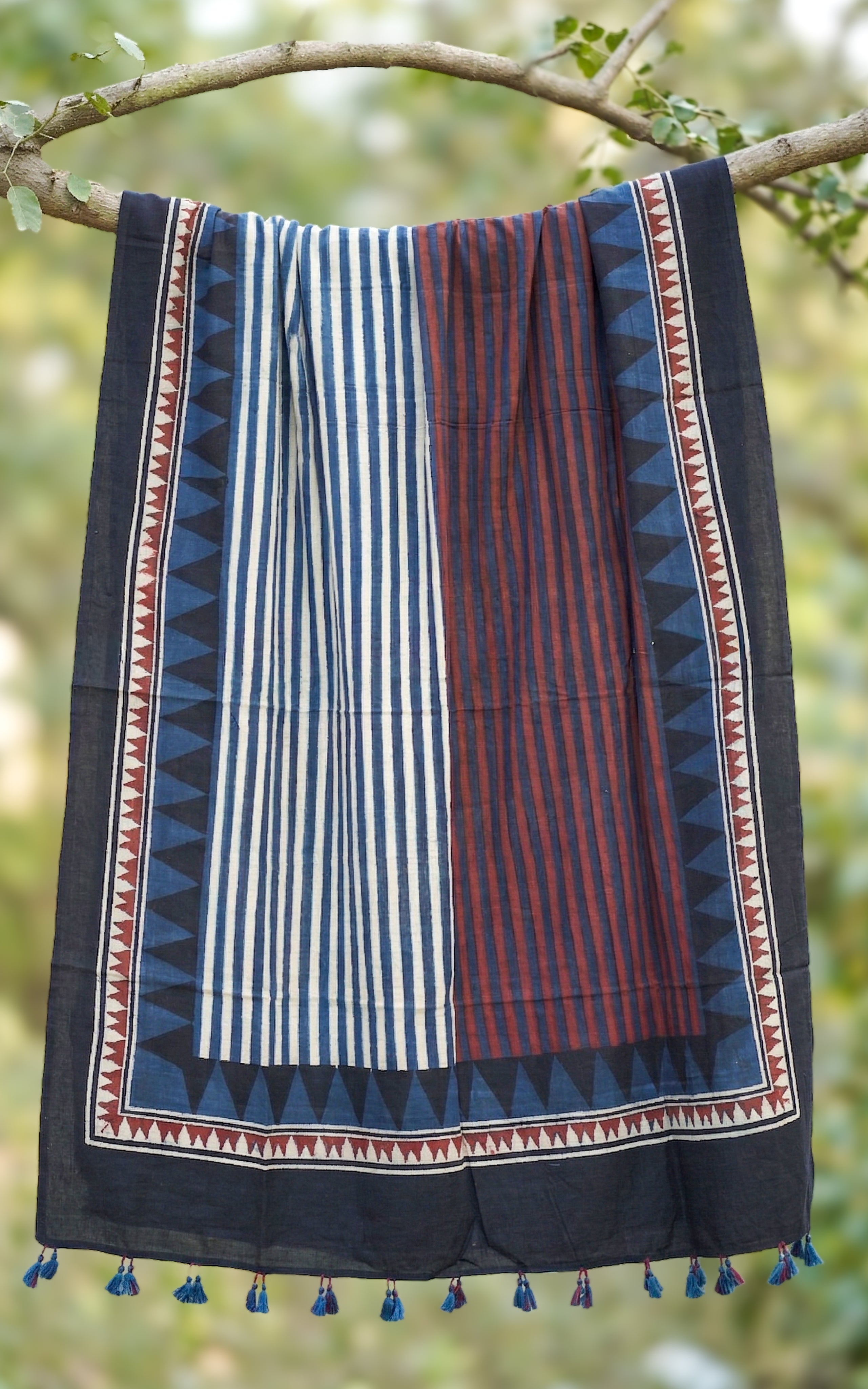 Cotton Handblock Dupatta 160SN7 Length: 2.48Mts