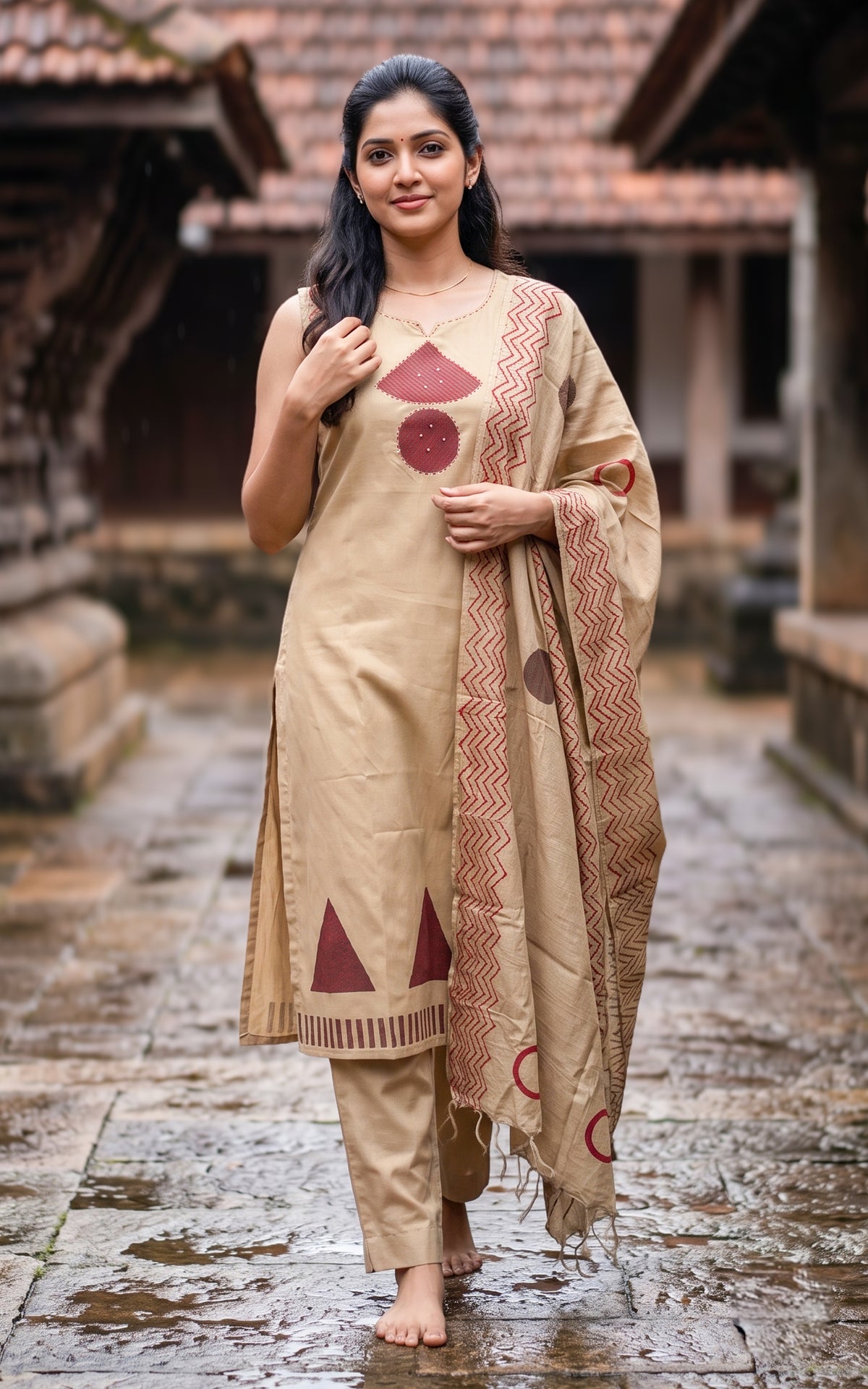 Vijitha Handblock (Kurti+Pant+Dupatta)