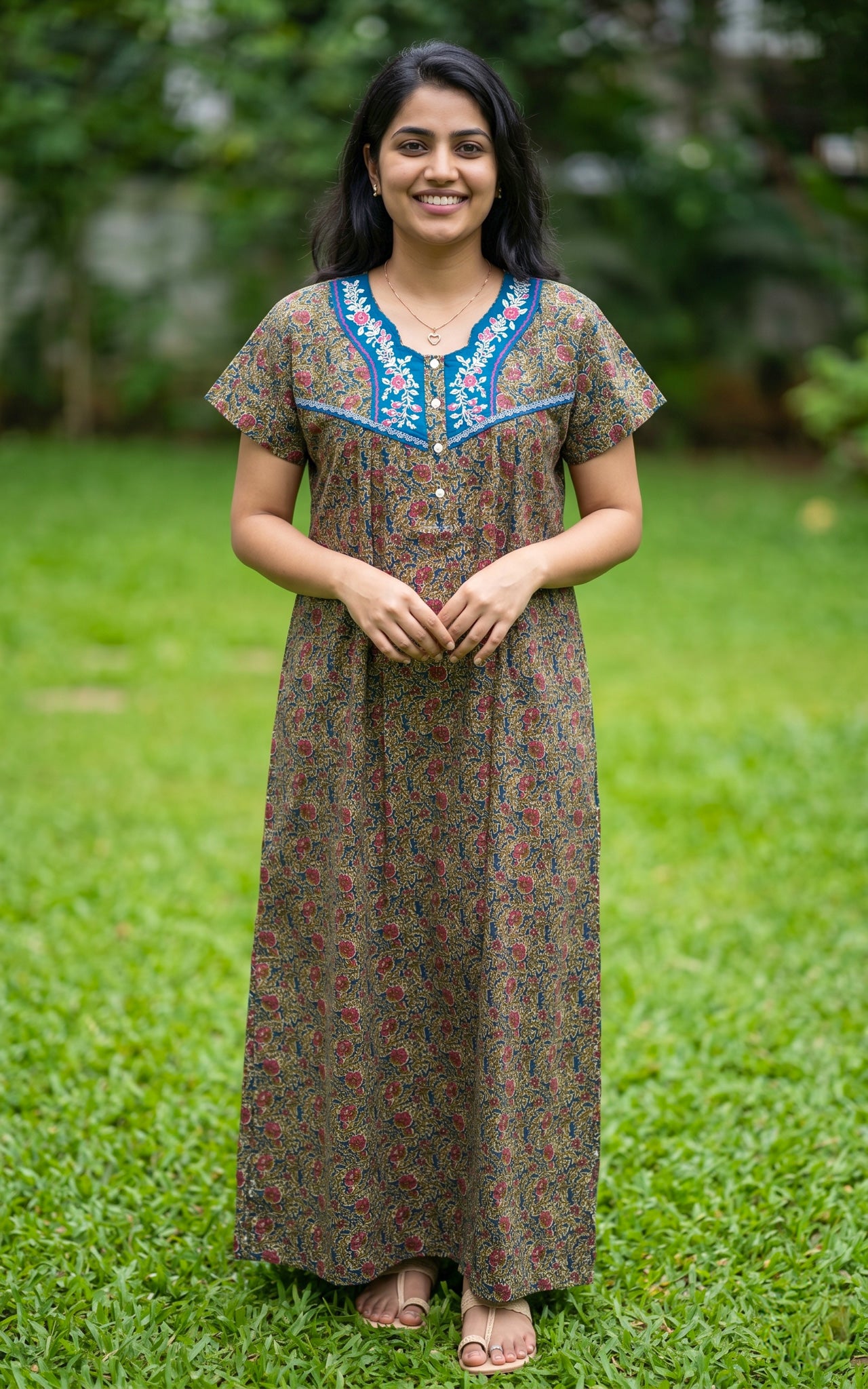 Cotton Straight Fit Nighty-162SS12A