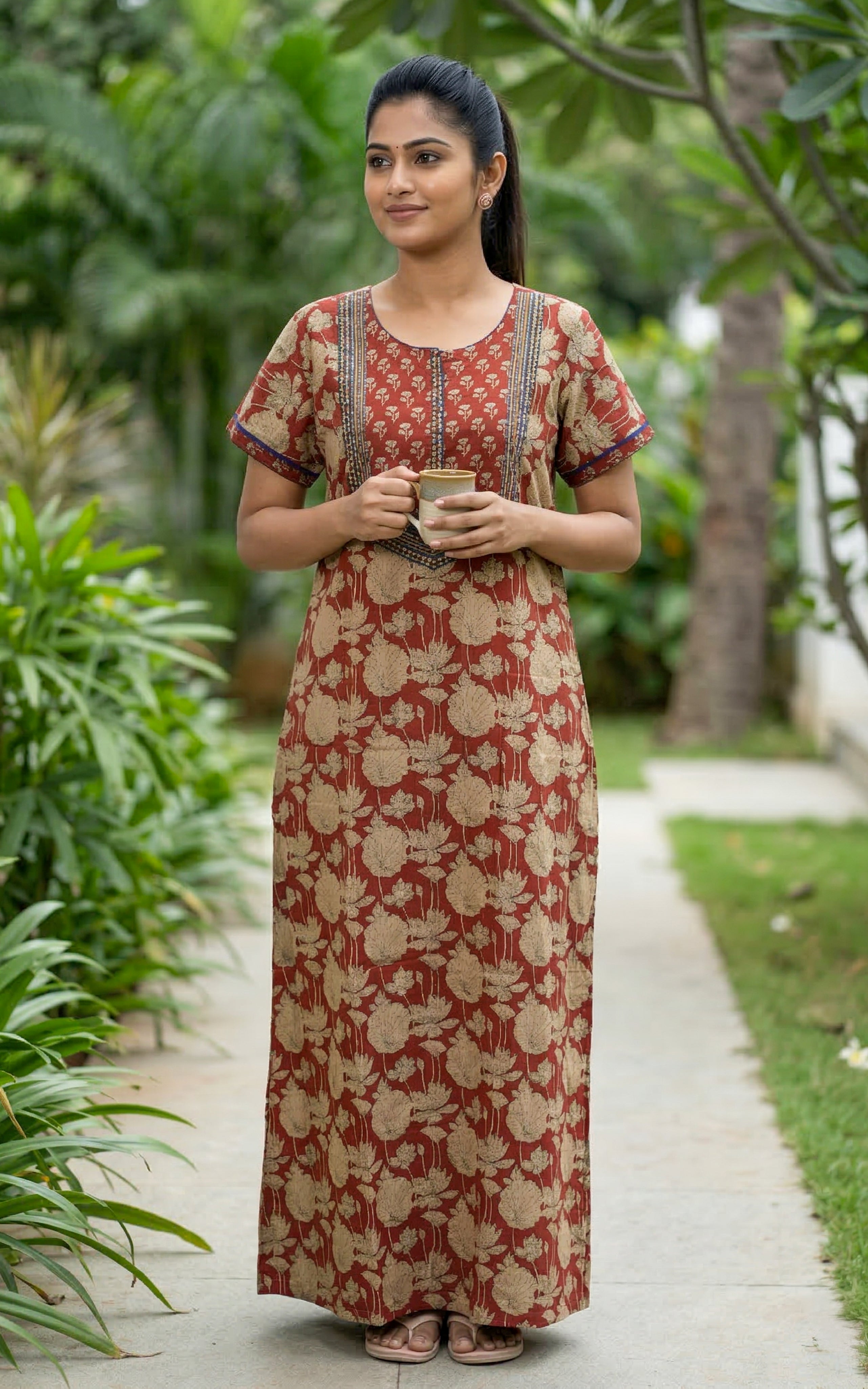 Cotton Straight Fit Nighty-159SR299