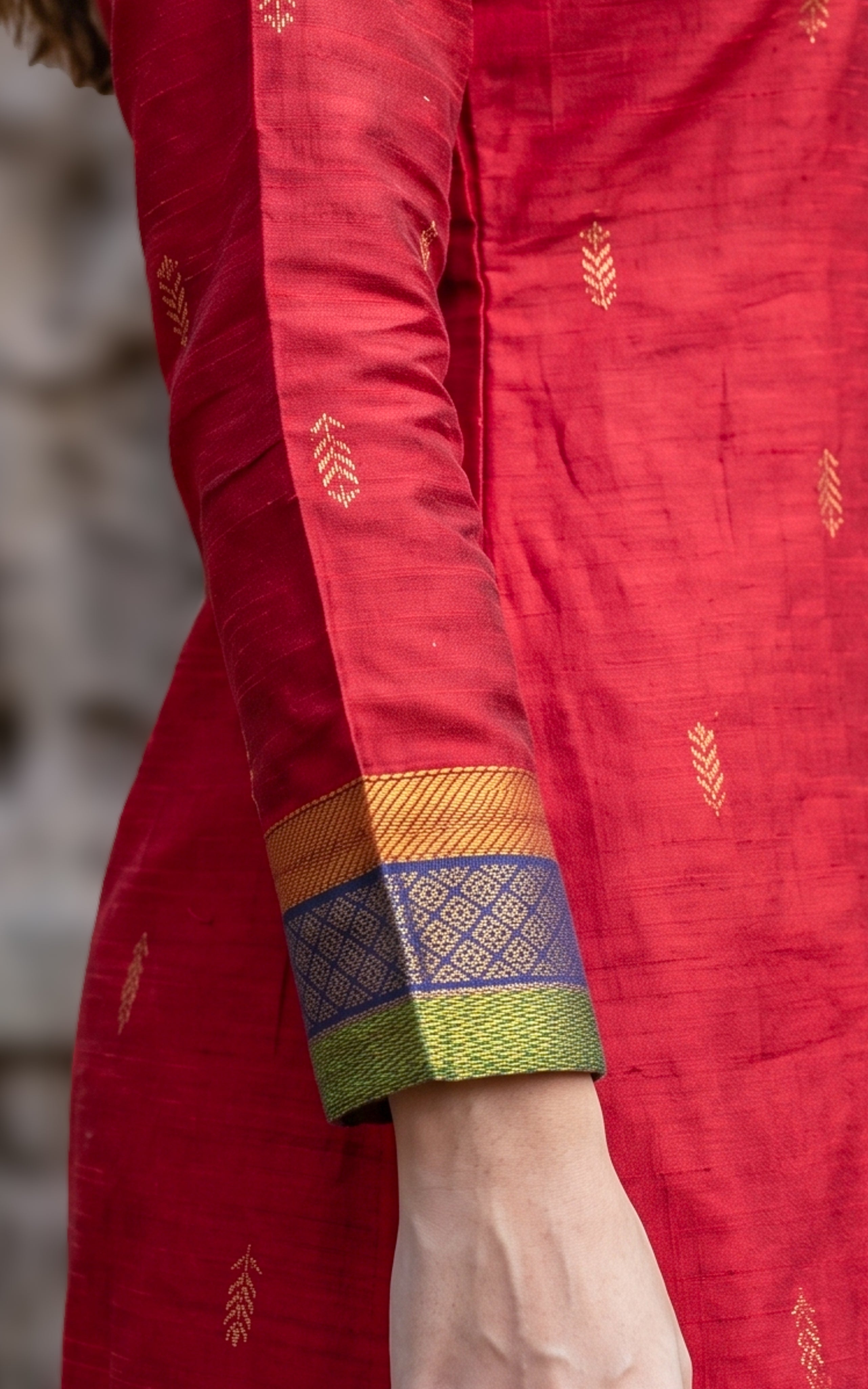 Maroon stylish straight cut kurti for women