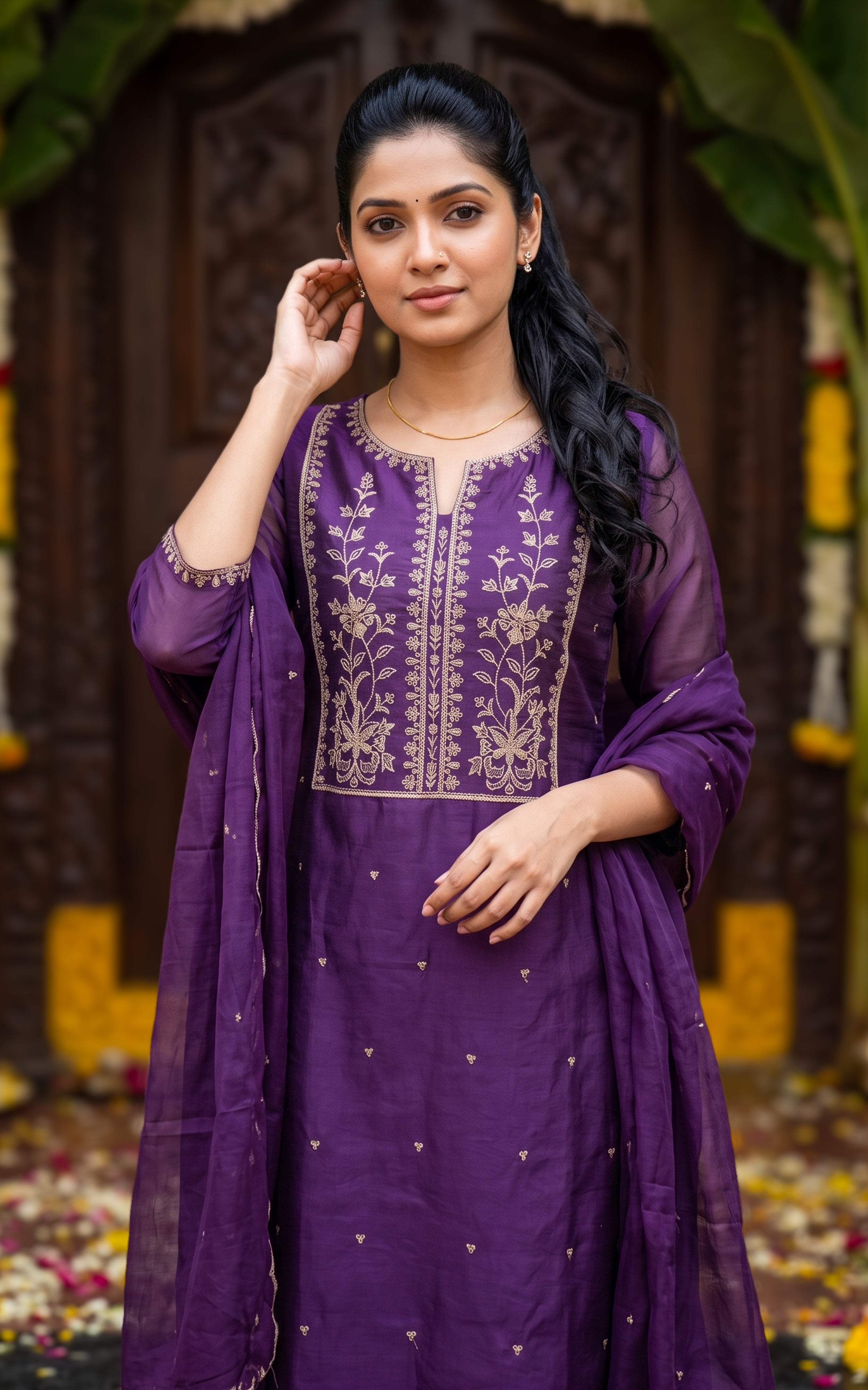 Devasha Violet (Kurti+Pant+Dupatta)