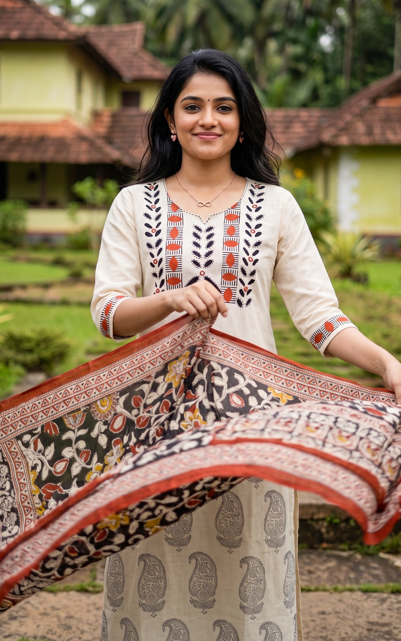 Nayani Handblock (Kurti+Pant+Dupatta)
