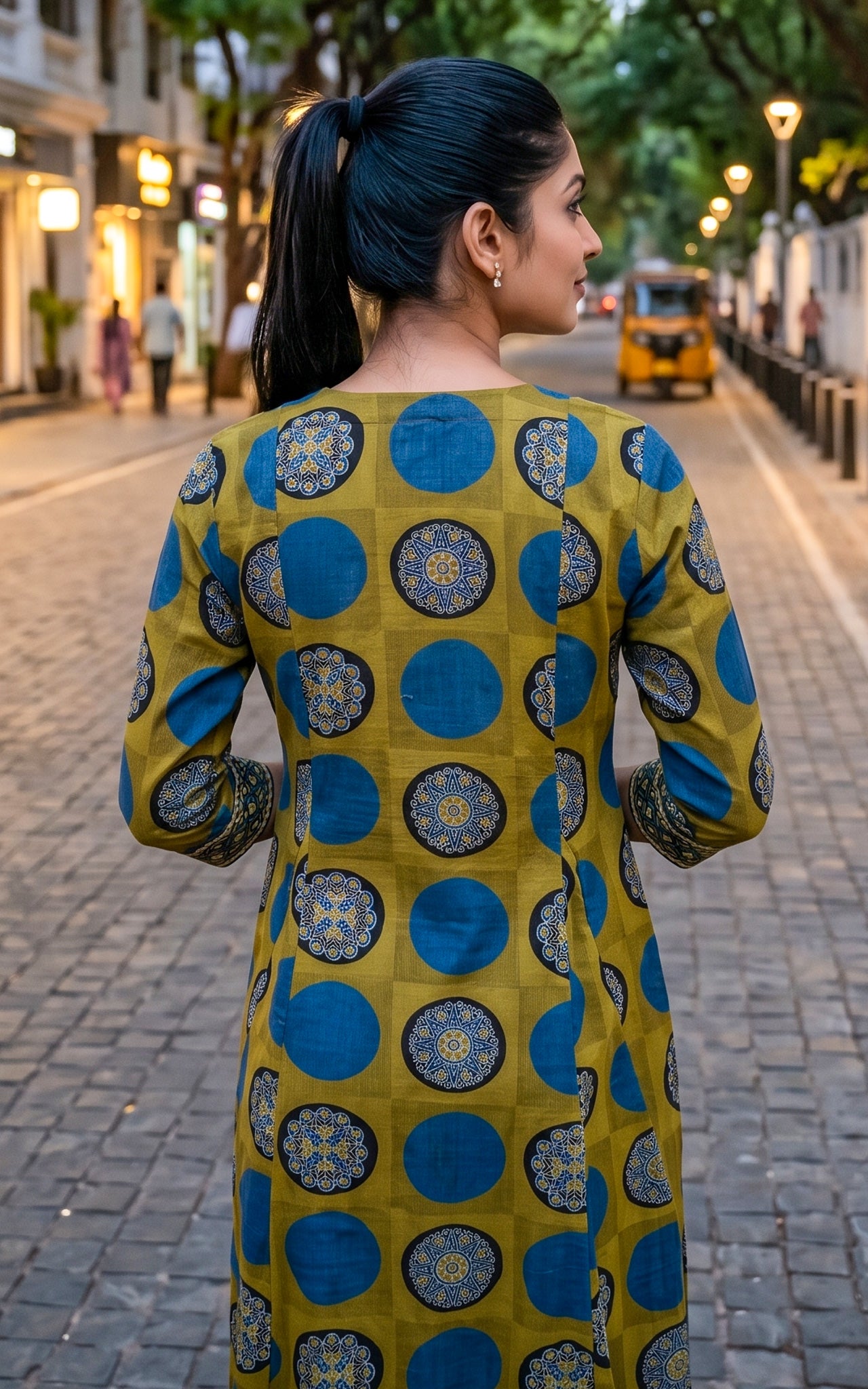 Green Cotton Ethnic Wear Kurti Dupatta for Women