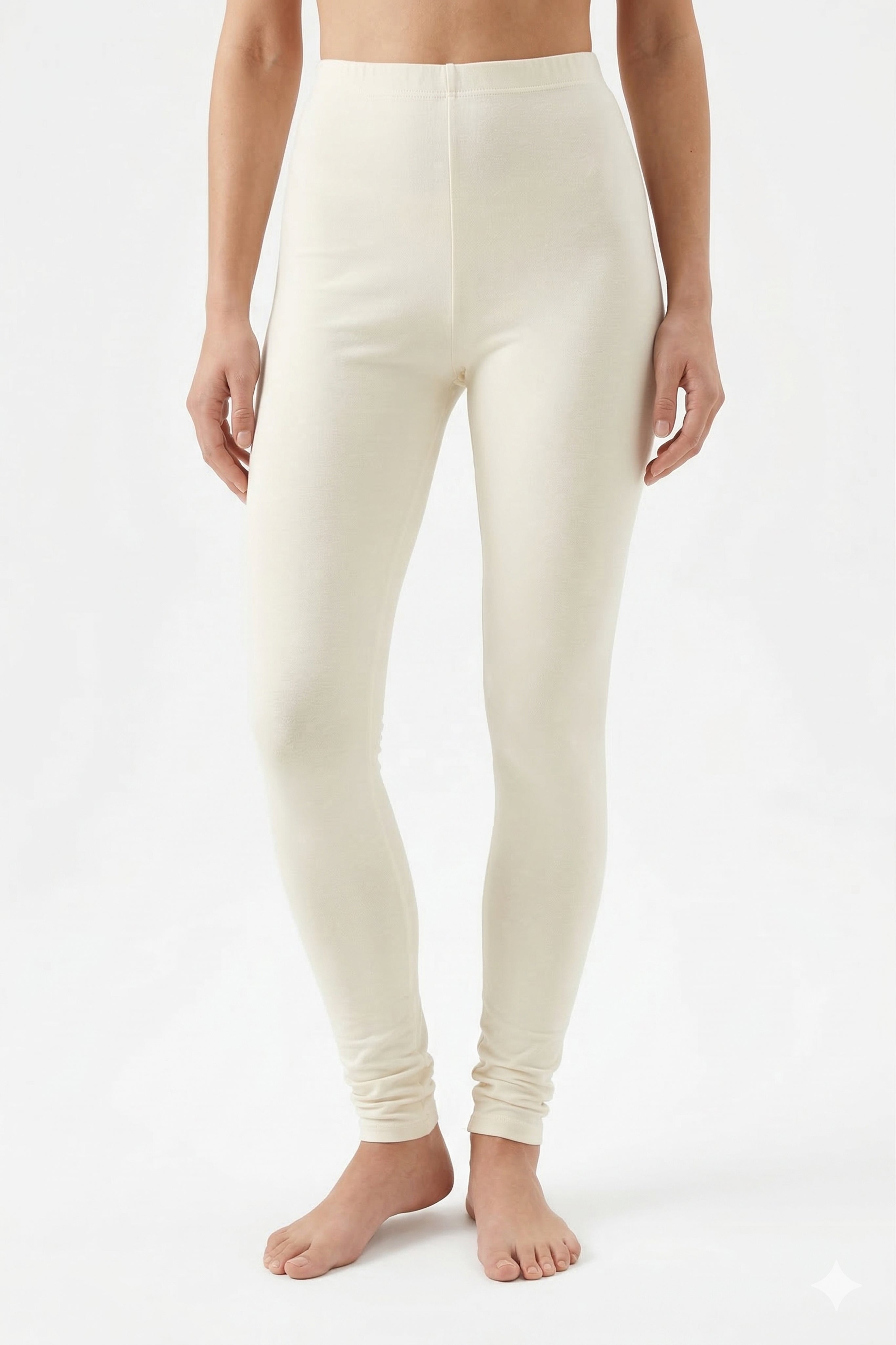  Instore – Off White Full Length Legging for Women – Stretchable – Mix N Match Bottom Wear
