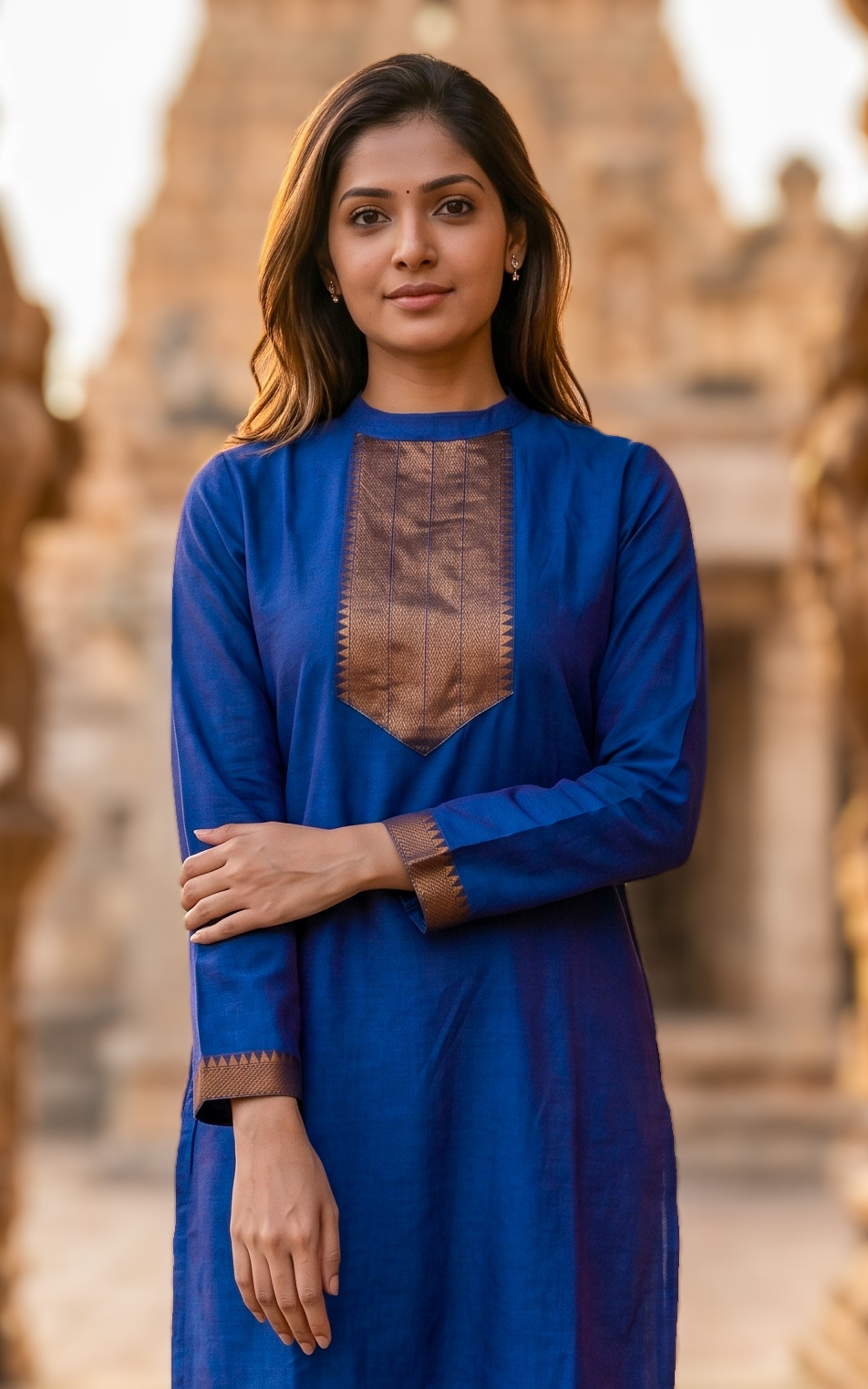 South cotton turtle neck kurti for women