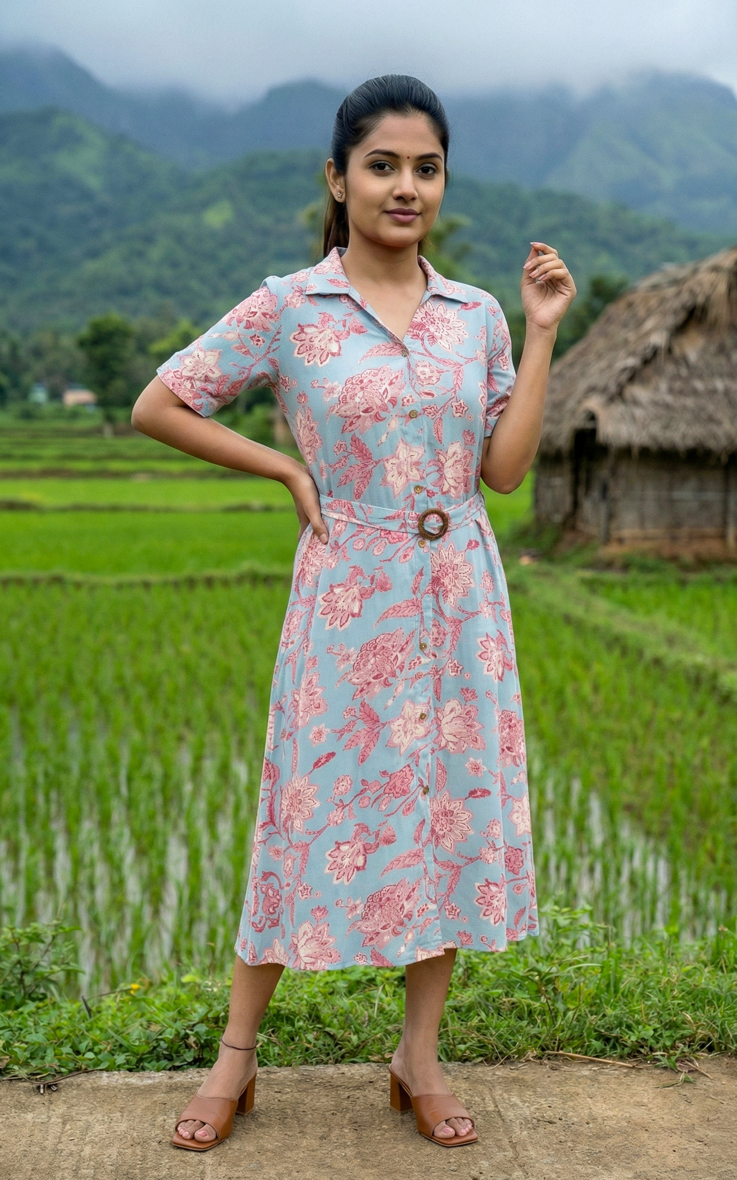 Floral Printed Midi Dress