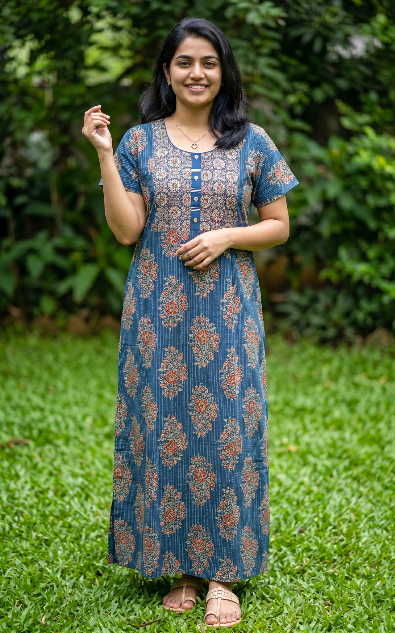 Cotton Straight Fit Nighty-162SS5B