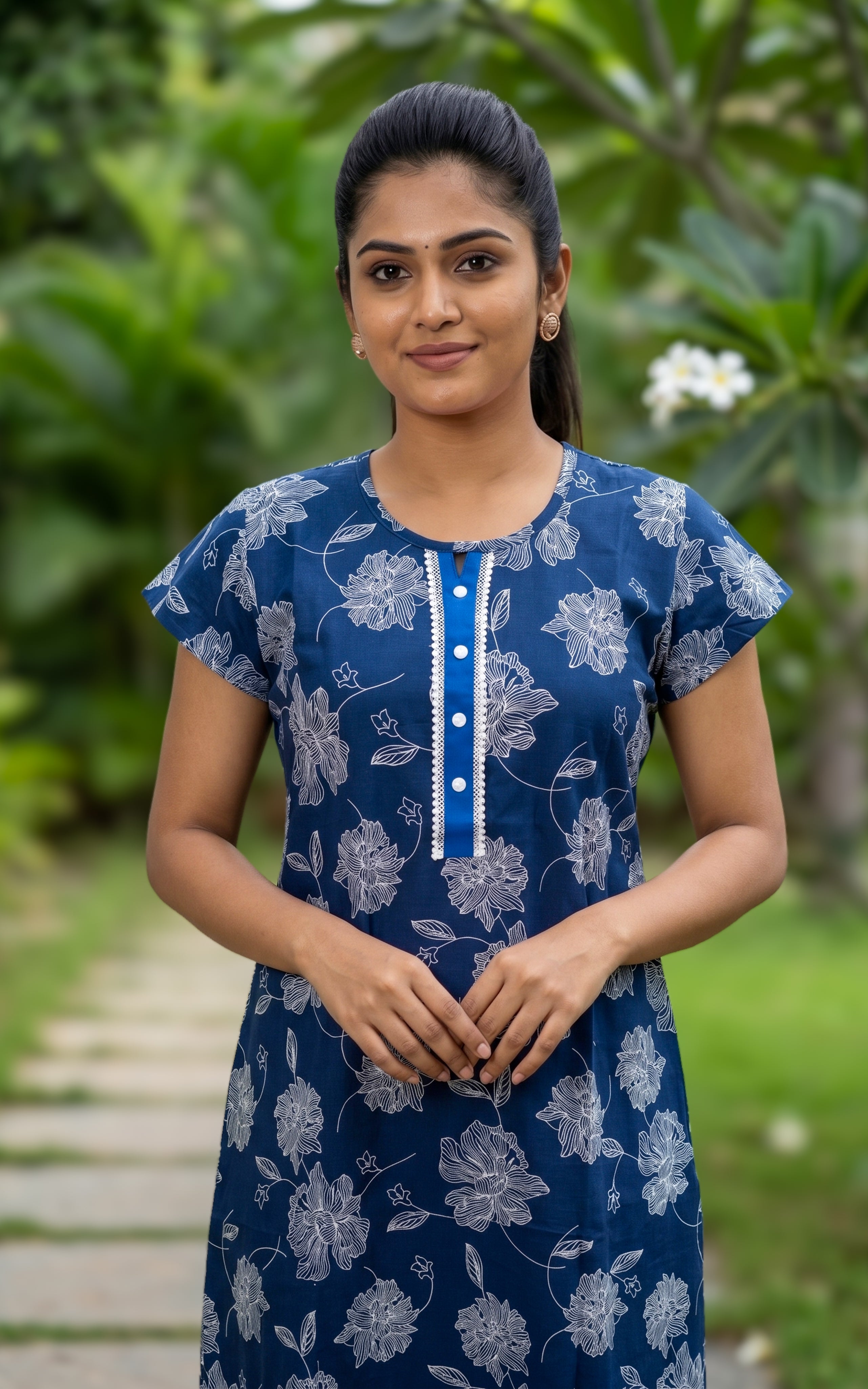 Cotton Straight Fit Nighty-160SS14A