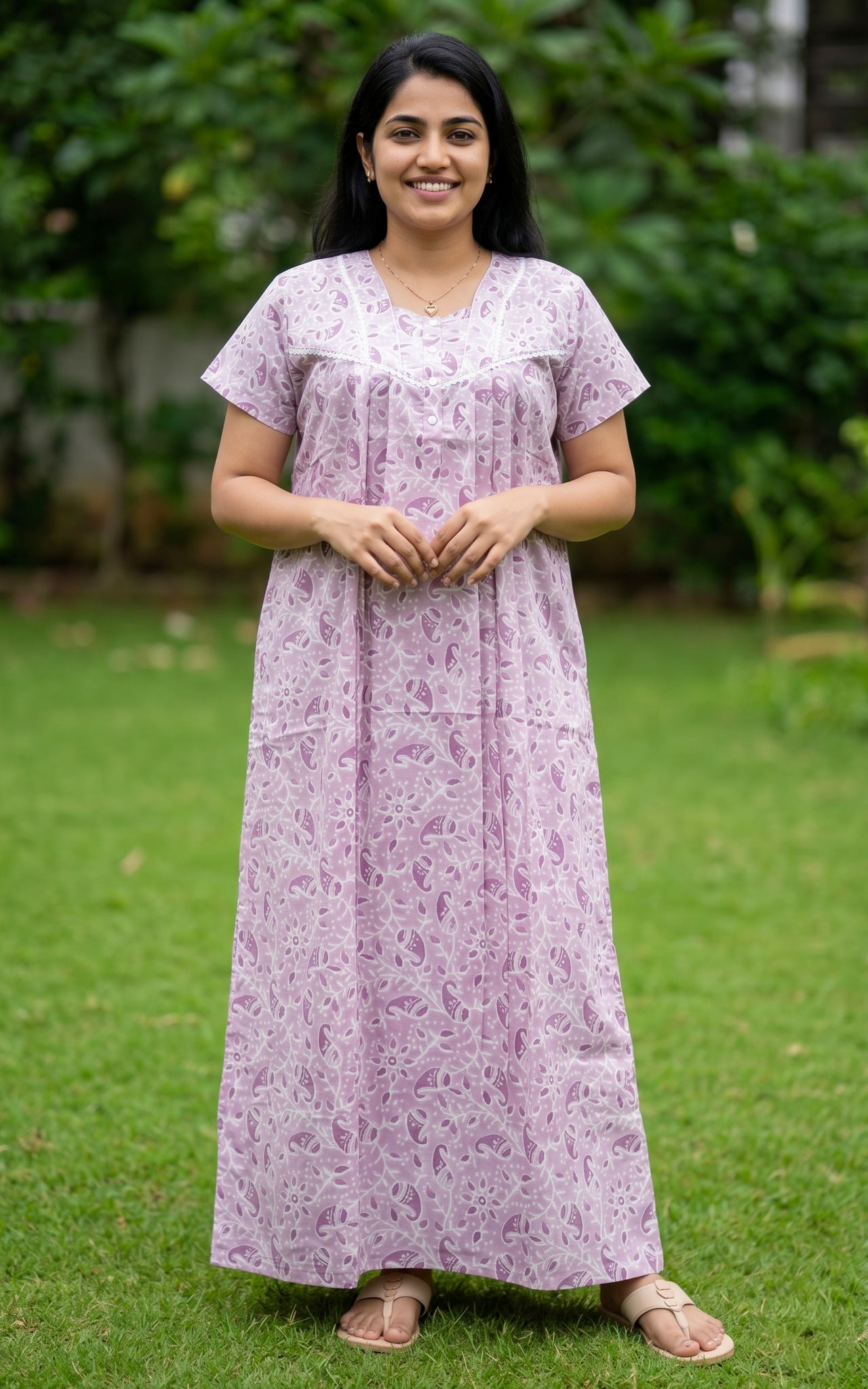Cotton Straight Fit Nighty-162SS1B