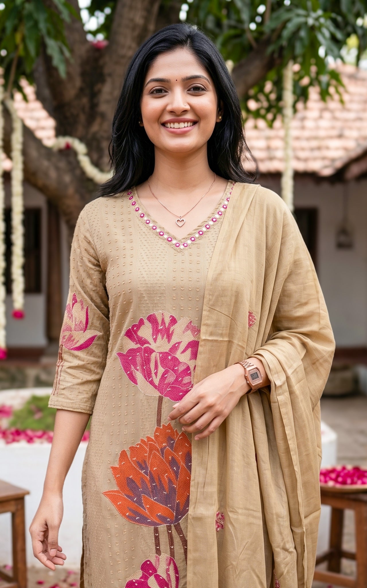Nanvizhi Brown (Kurti+Pant+Dupatta)