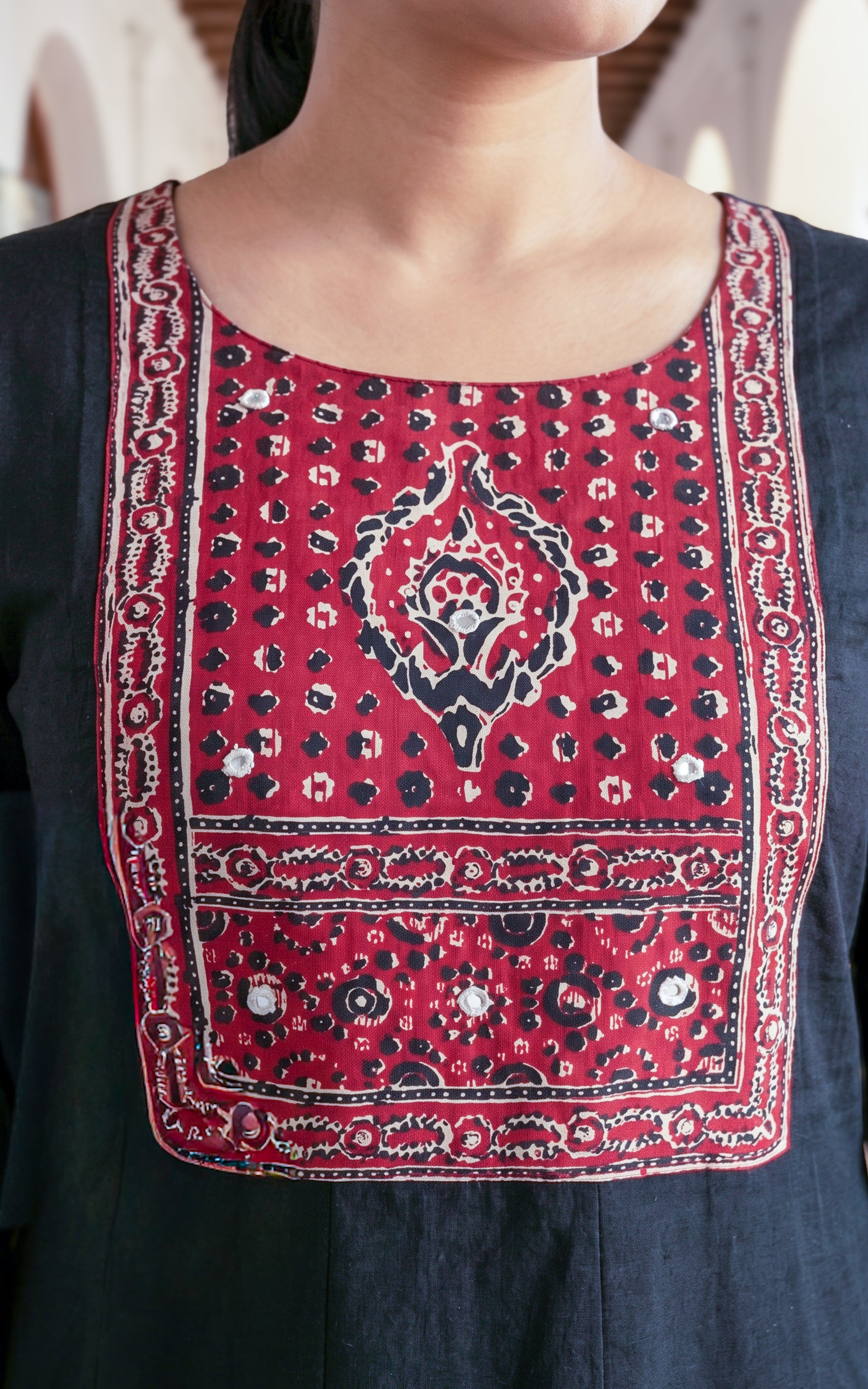 Black stylish Aline kurti for women