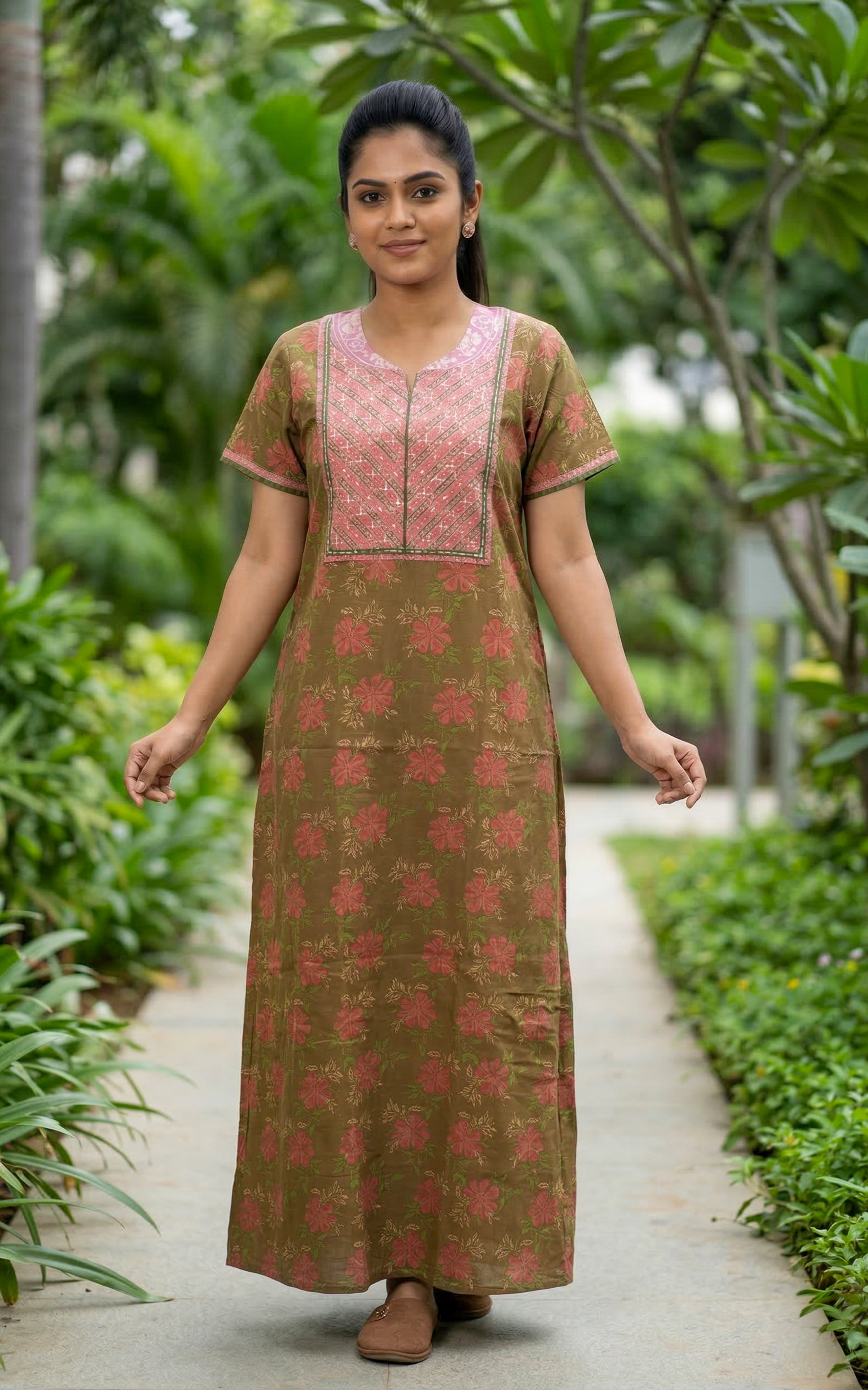 Cotton Straight Fit Nighty-159SR280