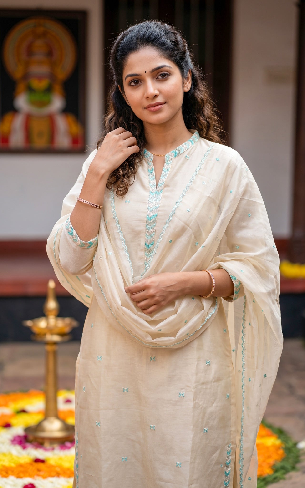 Aaravam  Blue (Kurti+Pant+Dupatta)