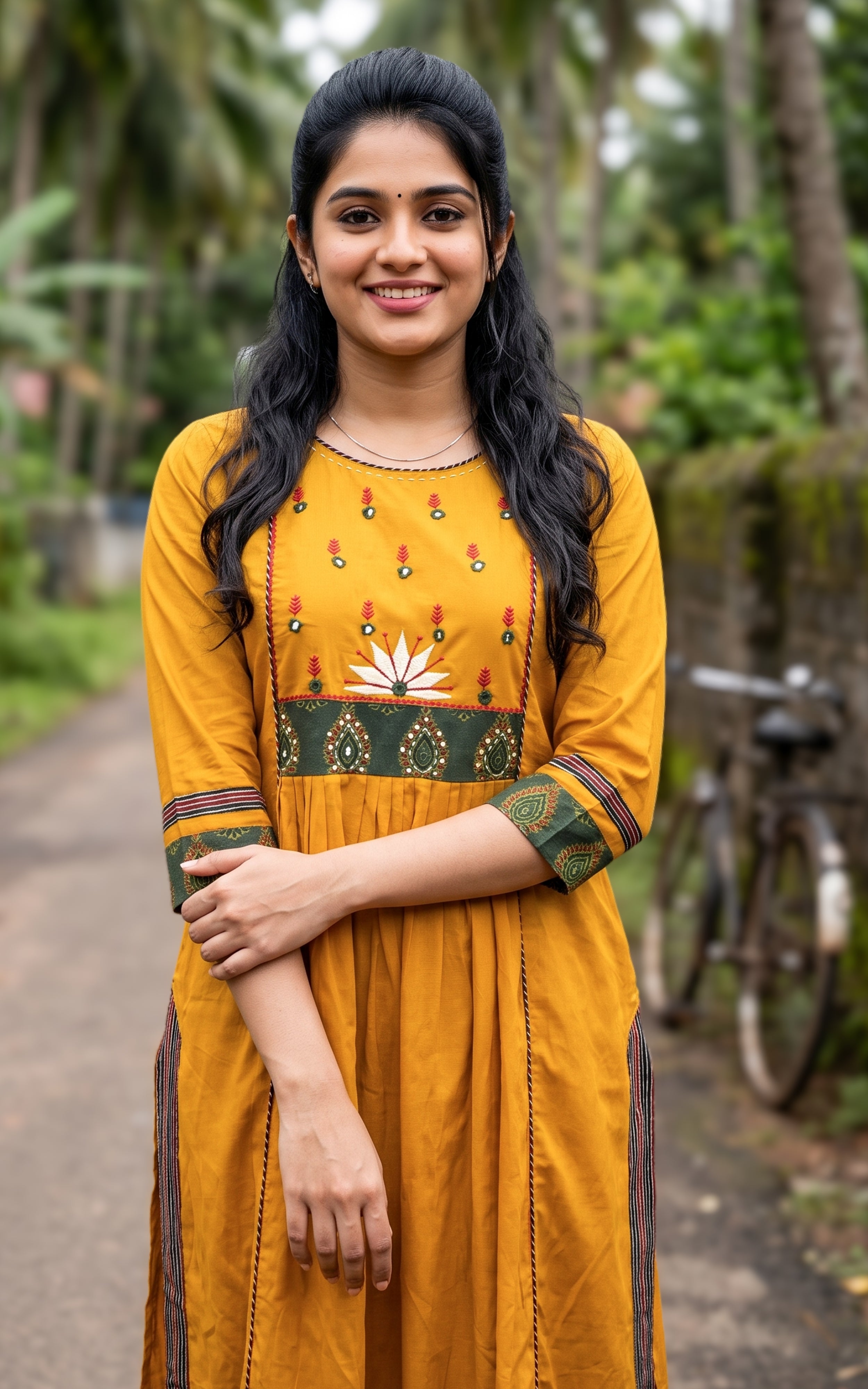 Mustard Cotton Office Wear Kurti Set for Women