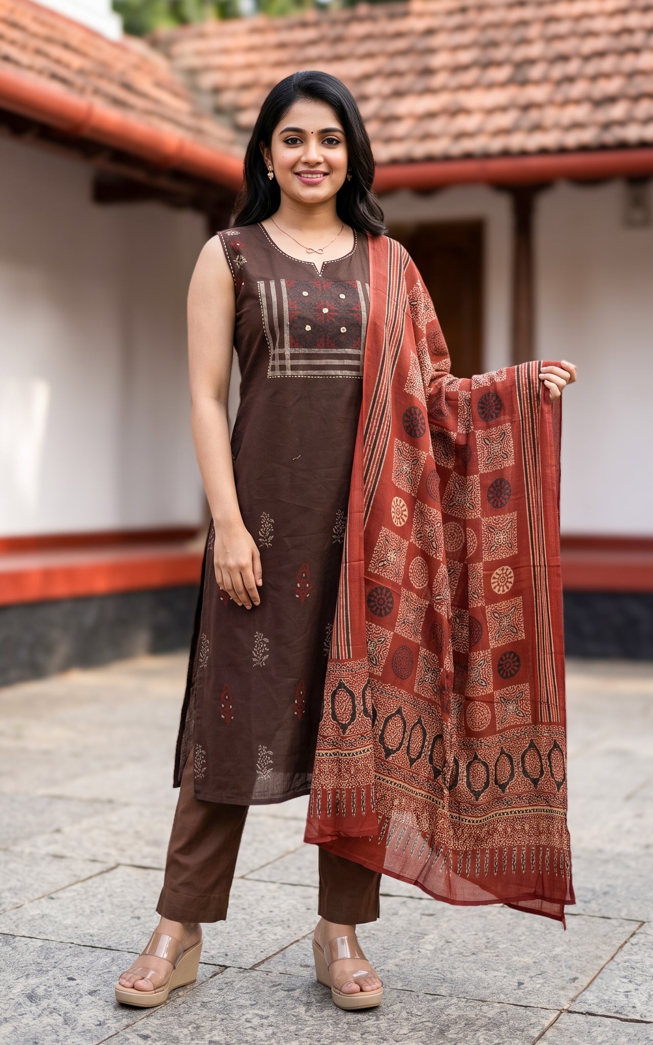 Vihana Handblock (Kurti+Pant+Dupatta)