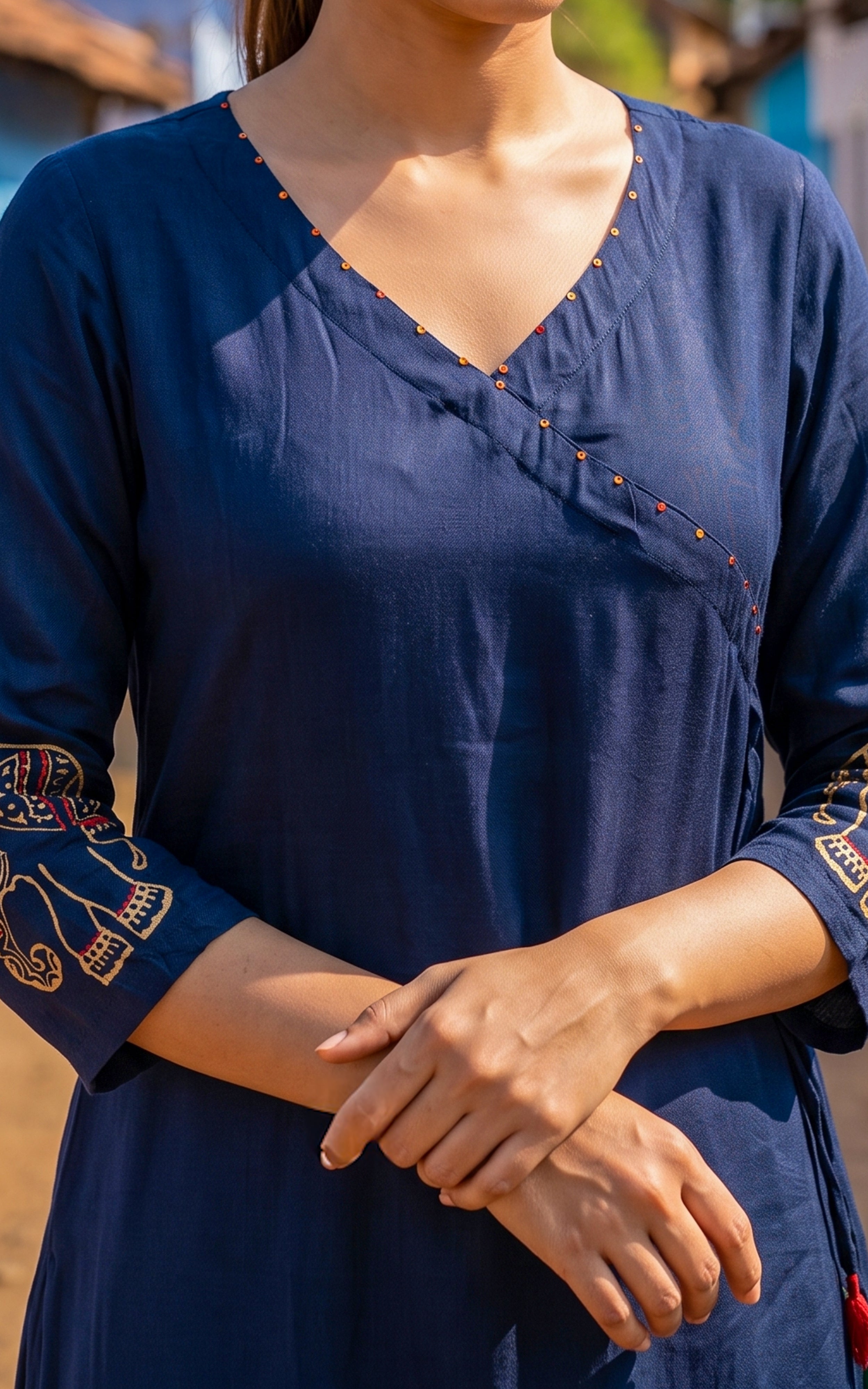 Rubini Navy Blue (Kurti+Dupatta)
