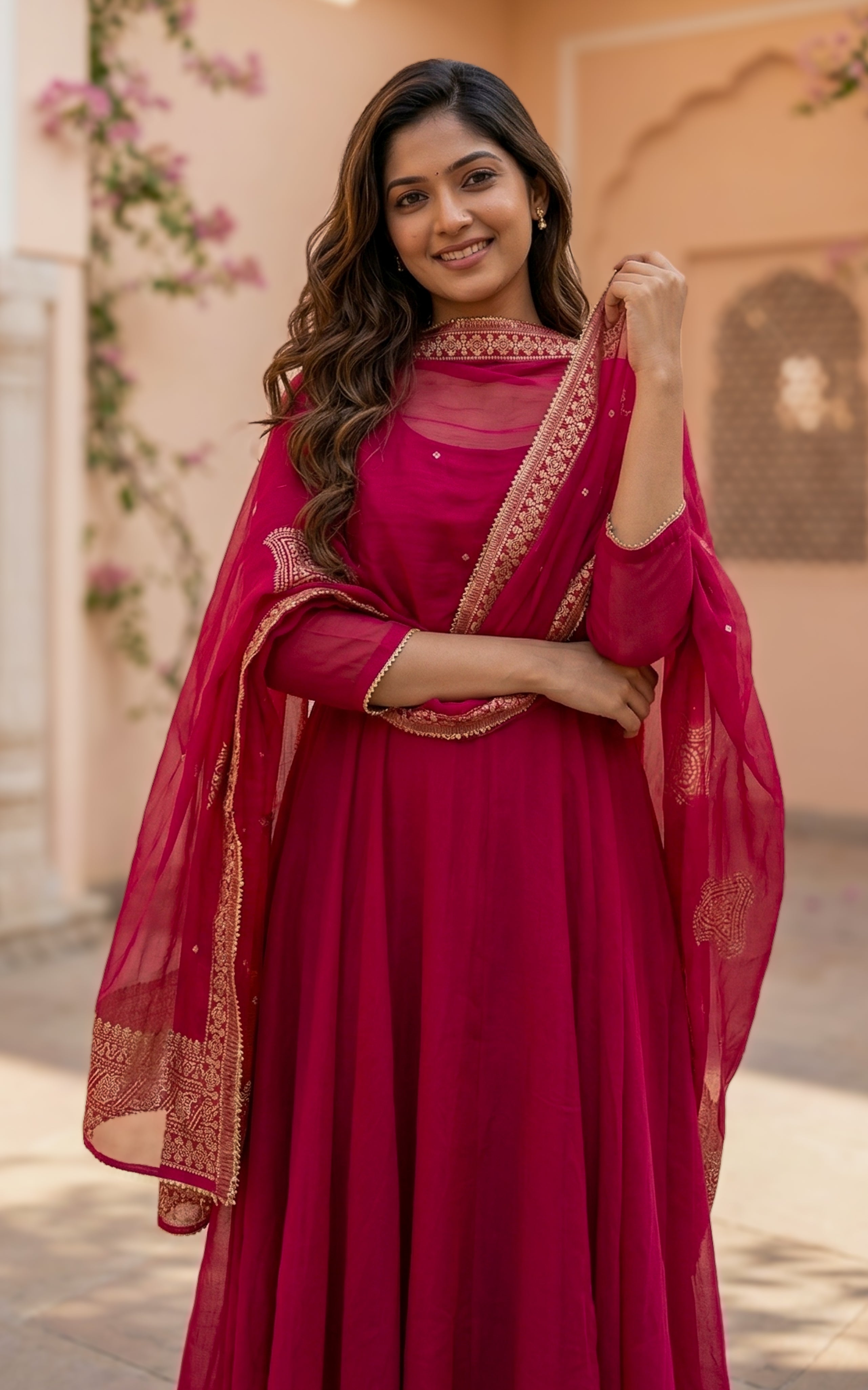 Sreelekha Red (Kurti+Dupatta)