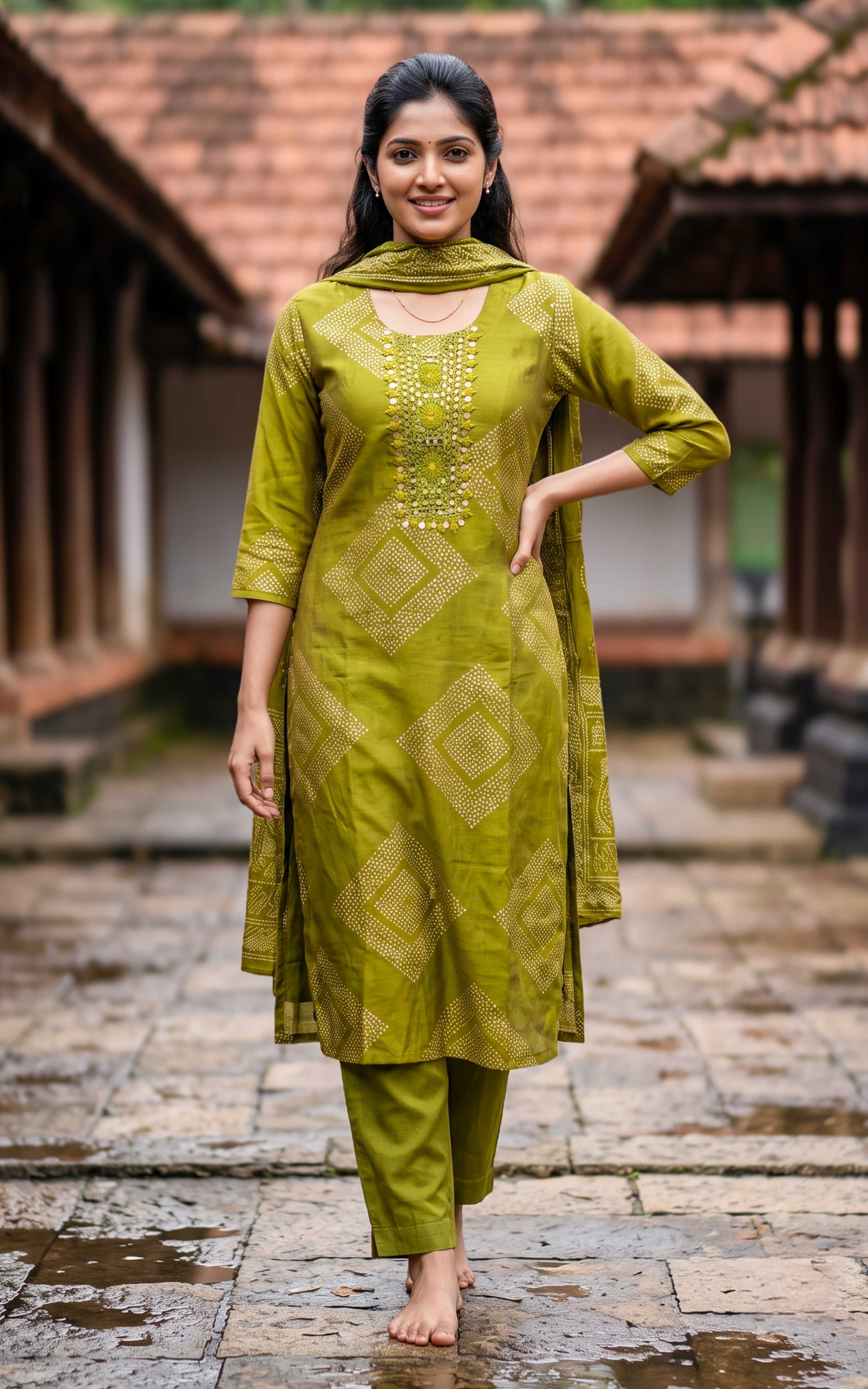 Kiya Mehandi Green (Kurti+Pant+Dupatta)