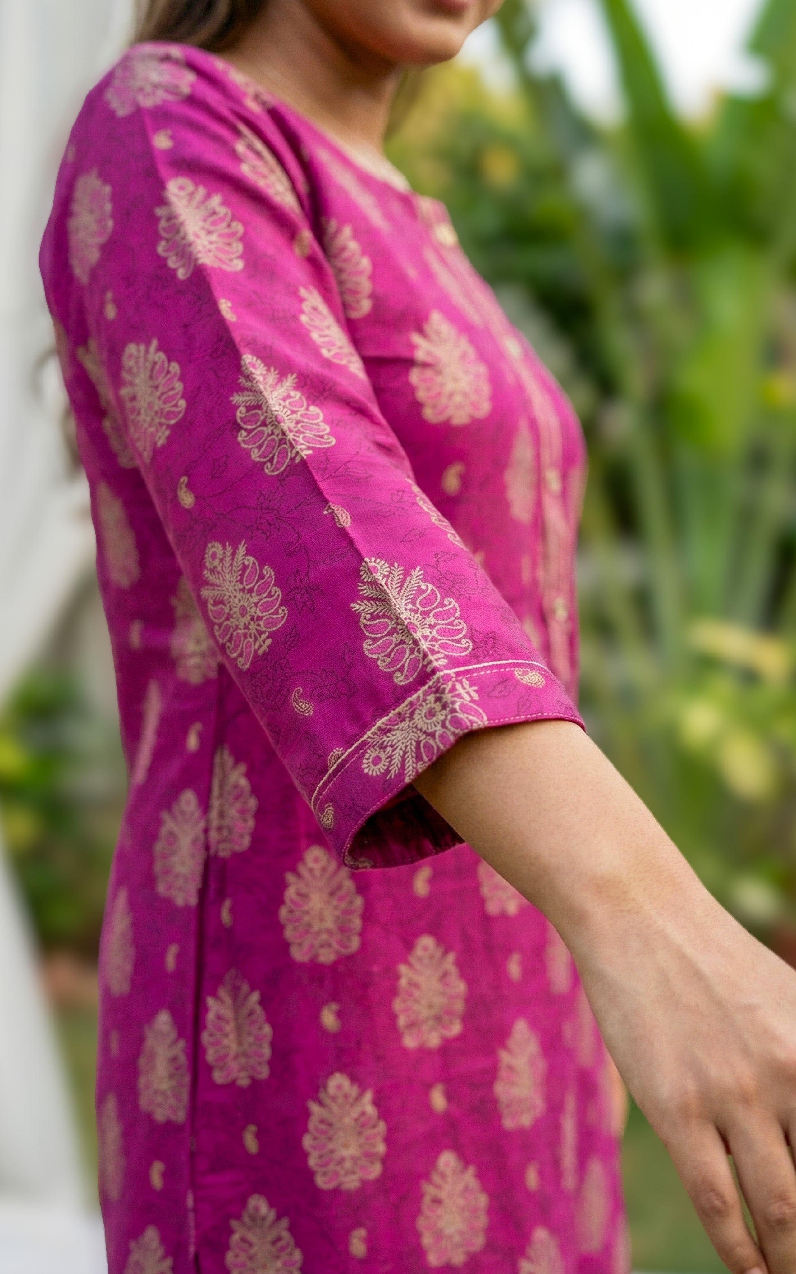 Traditional Pink Ethnic Kurti For Women