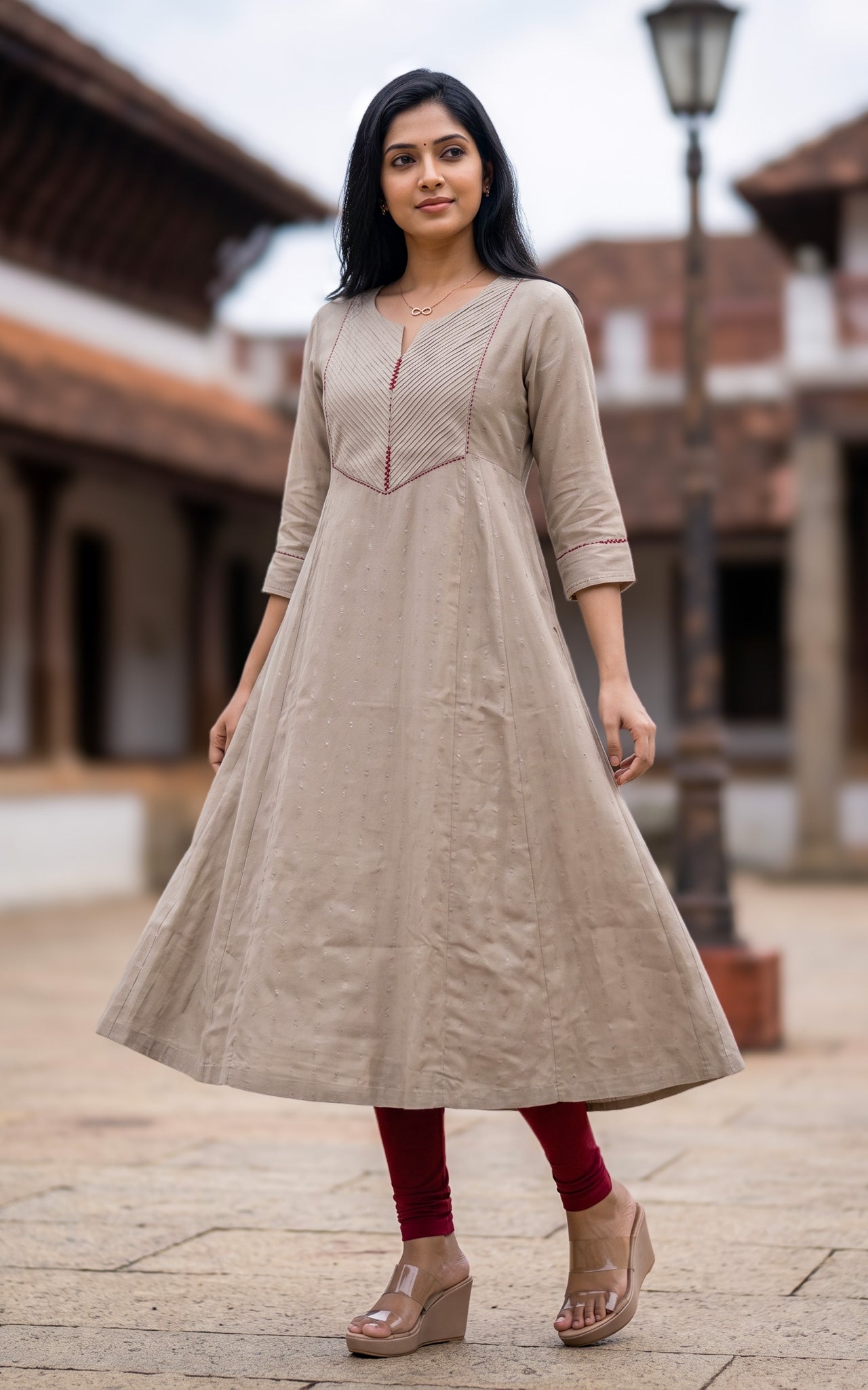 Grey Art Silk Ethnic Wear Kurti for Women