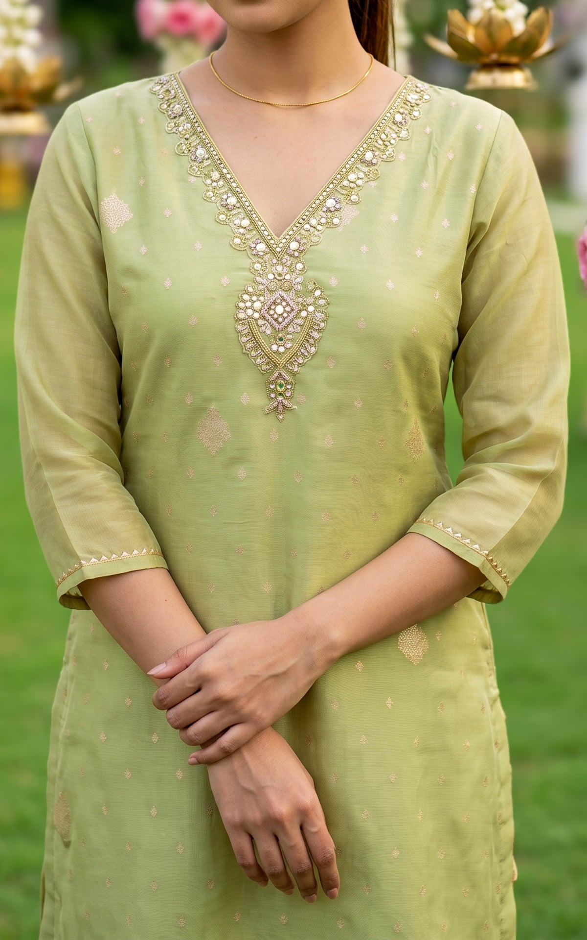 Aarthika Pista Green (Kurti+Pant+Dupatta)