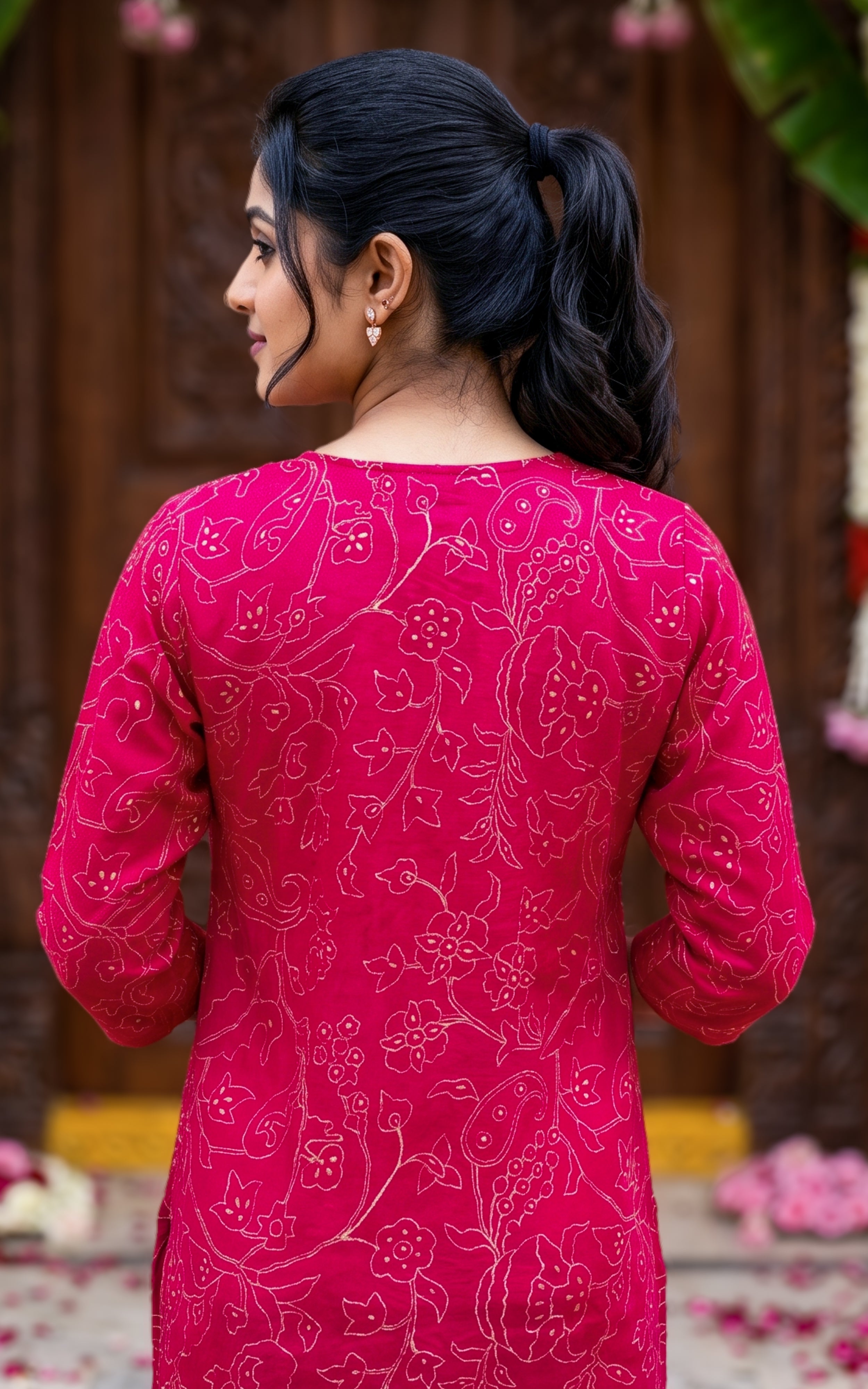 Sanjavi Reddish Pink (Kurti+Pant+Dupatta)