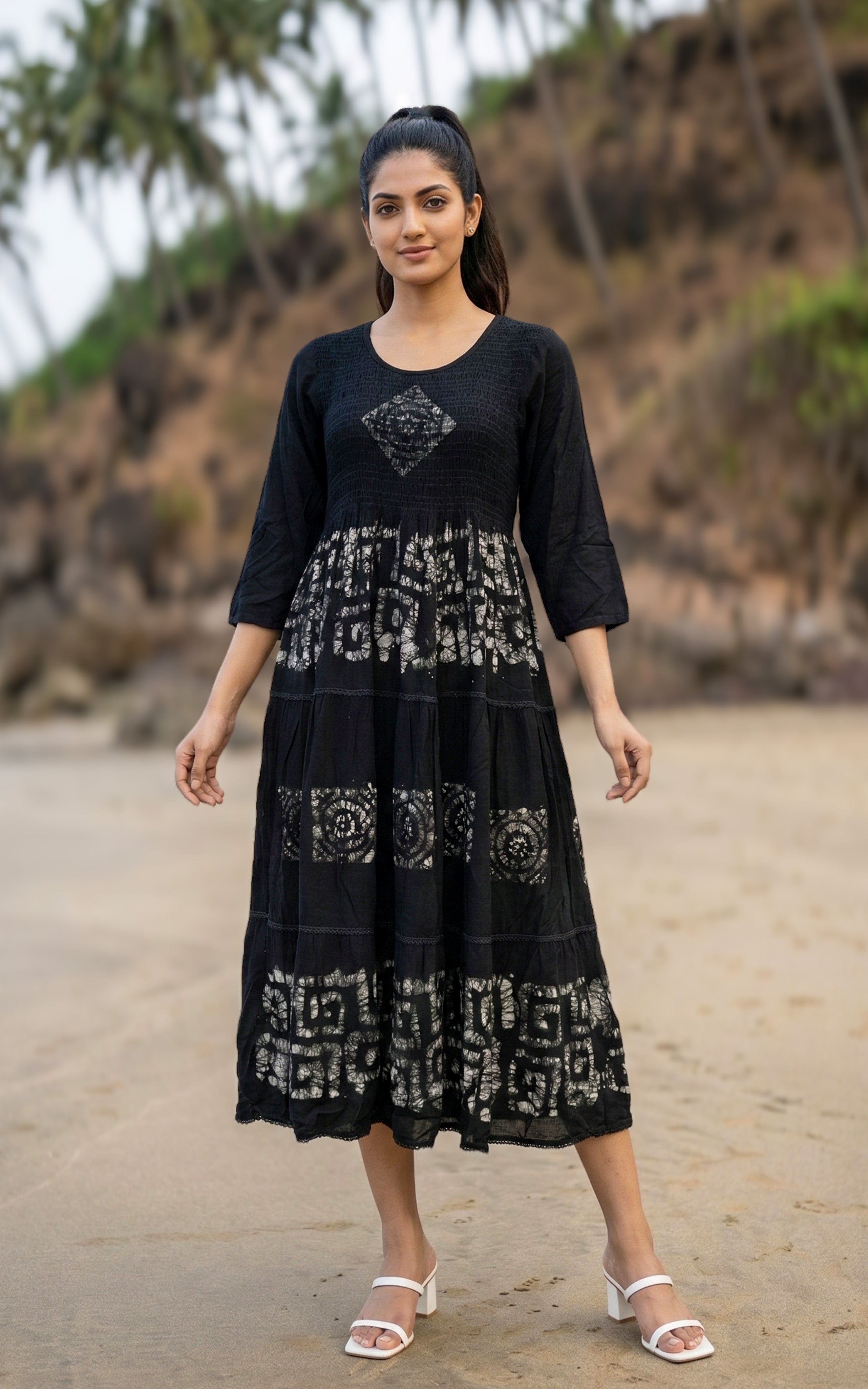 Indo Western smocked maxi for women's