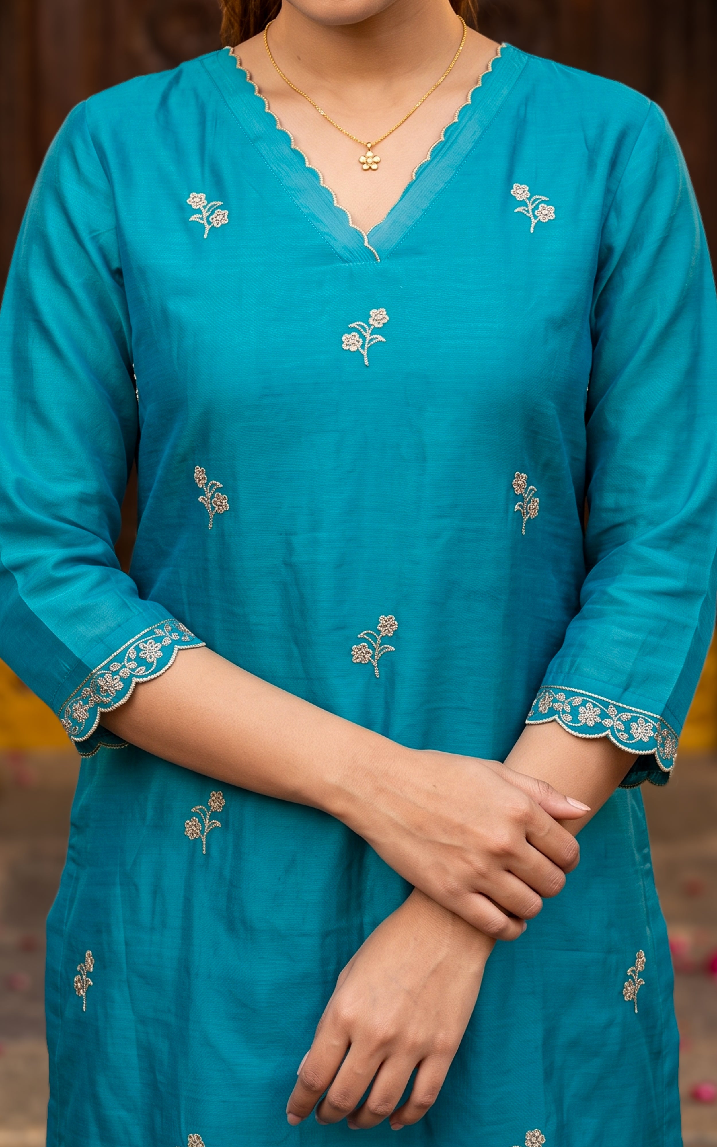 Dhuruvini Blue (Kurti+Pant+Dupatta)