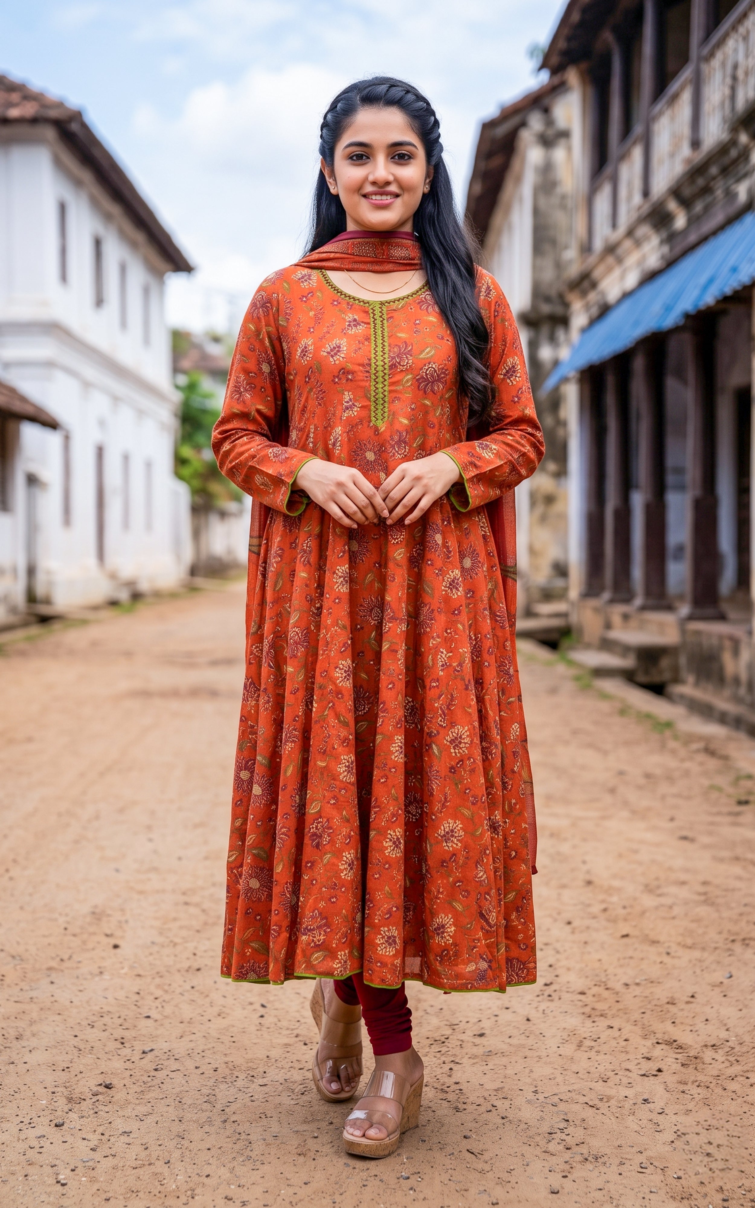 Thendral Rust (Kurti+Dupatta)