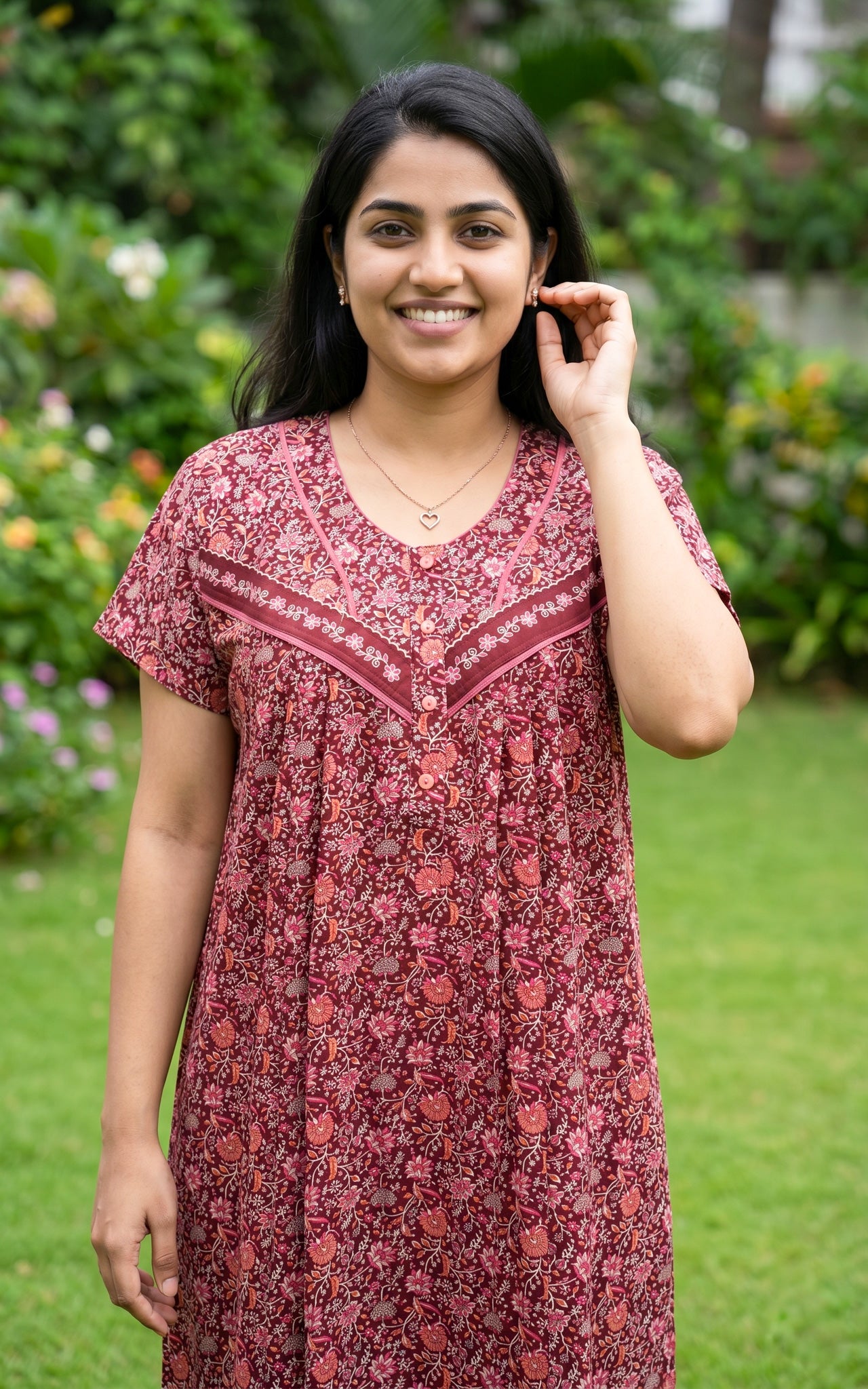 Cotton Straight Fit Nighty-162SS14A