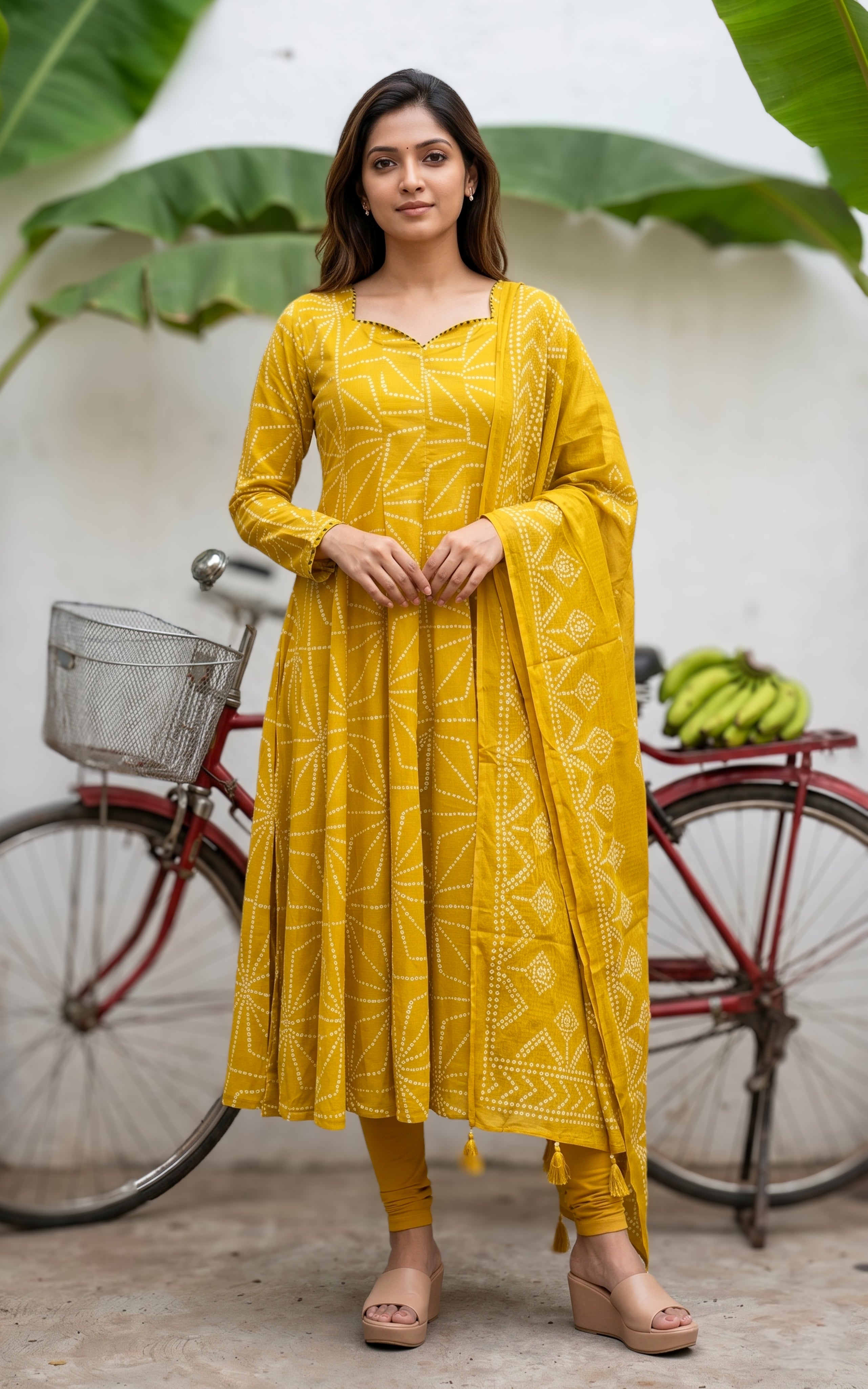 Jerisha Lemon Yellow (Kurti+Dupatta)