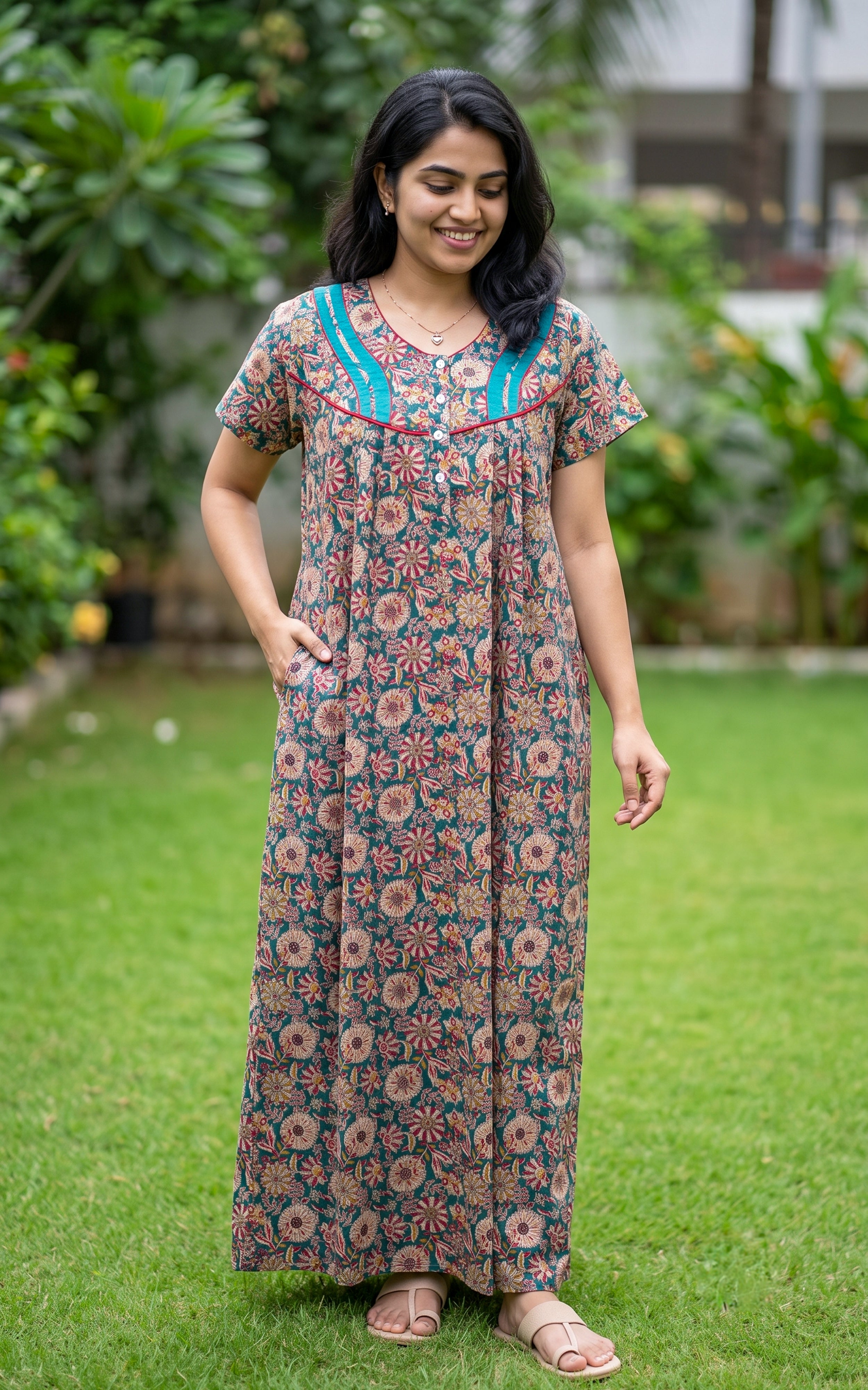 Cotton Straight Fit Nighty-164SS11B