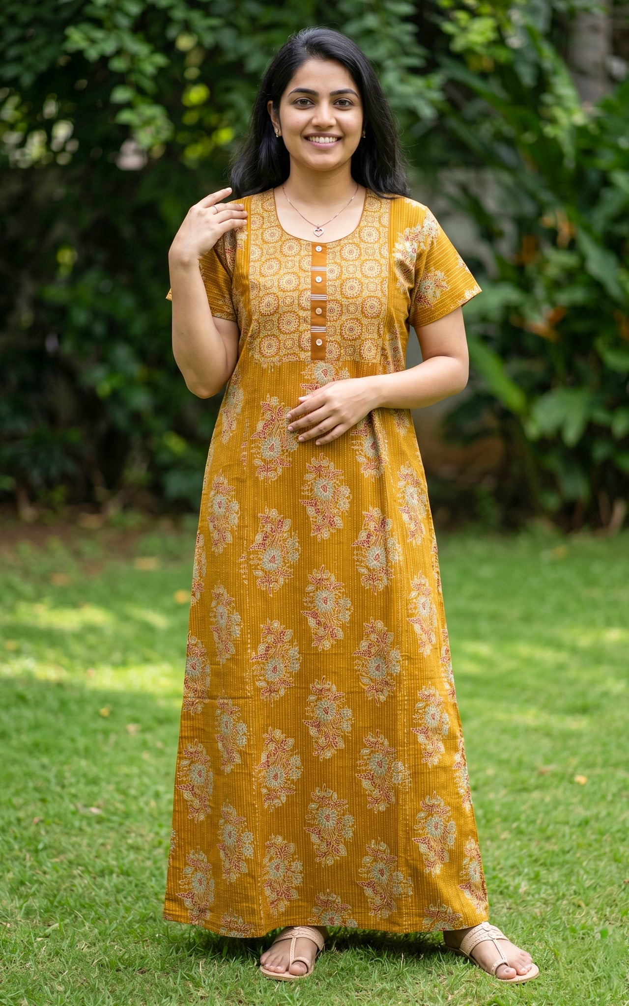 Cotton Straight Fit Nighty-162SS5C