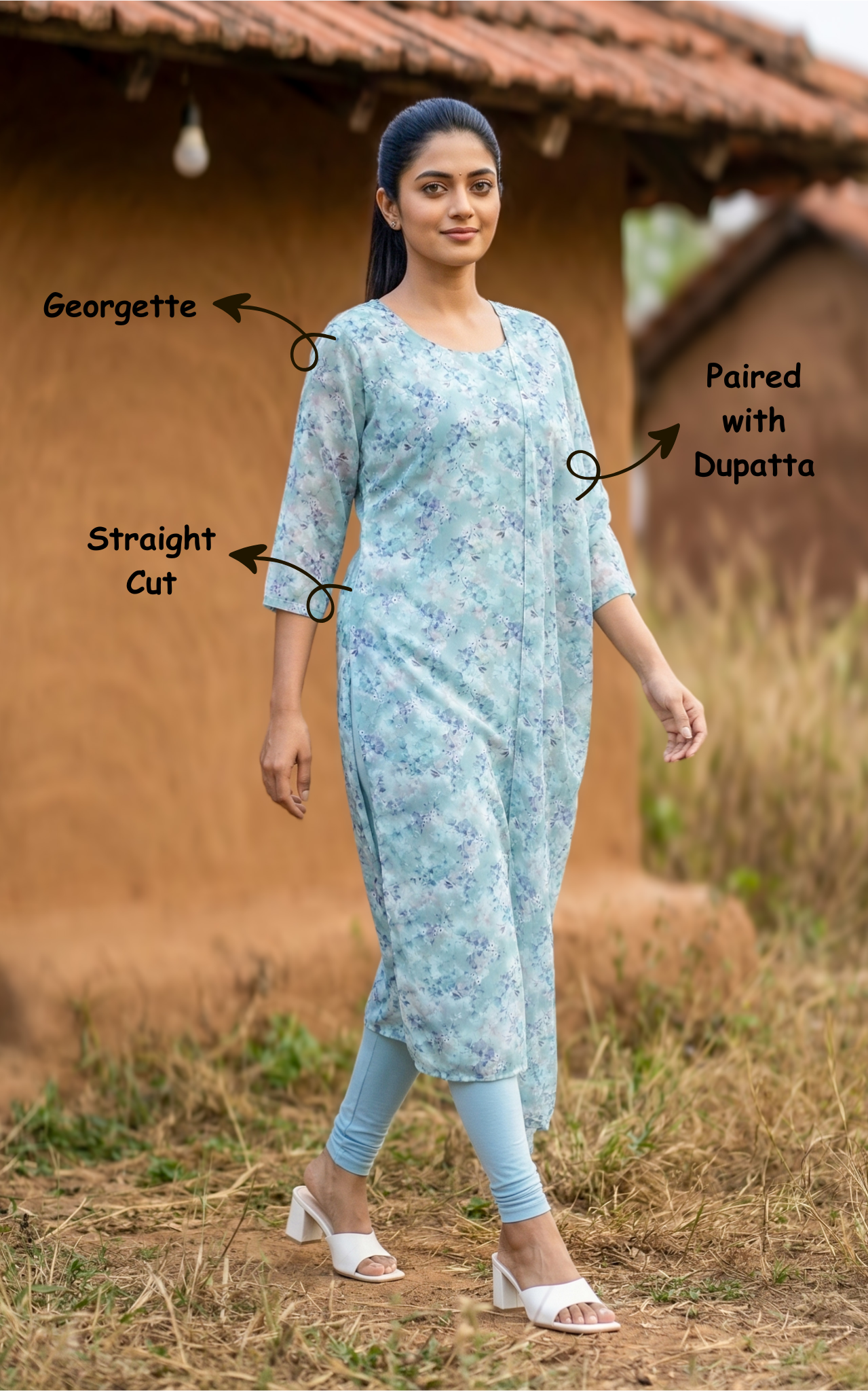 stylish georgette kurti for girls
simple kurti with dupatta
daily wear georgette kurti
trendy straight cut kurti