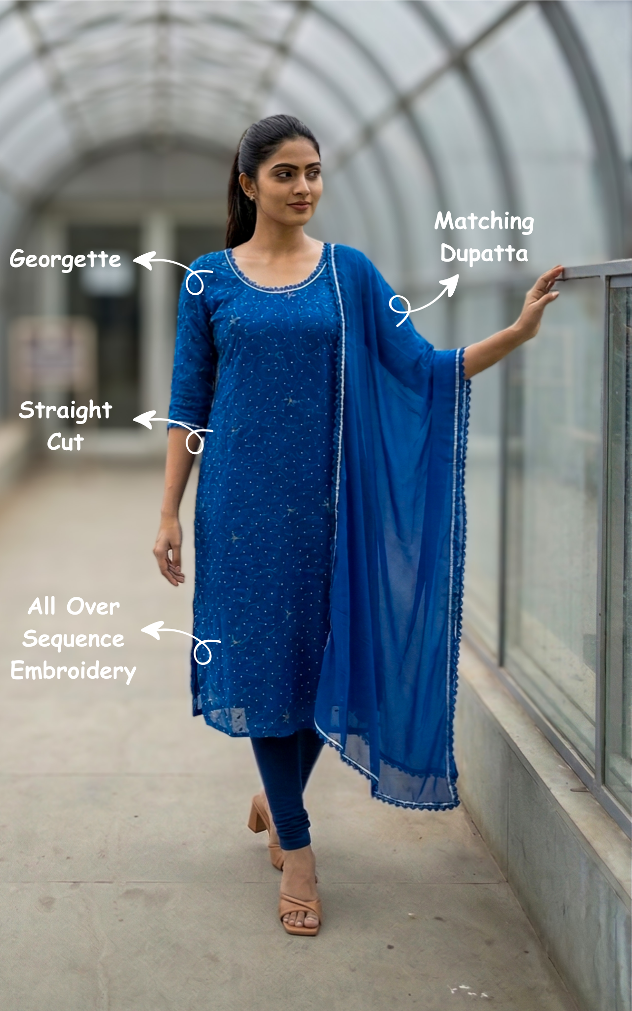 festive georgette kurti
traditional georgette kurti set