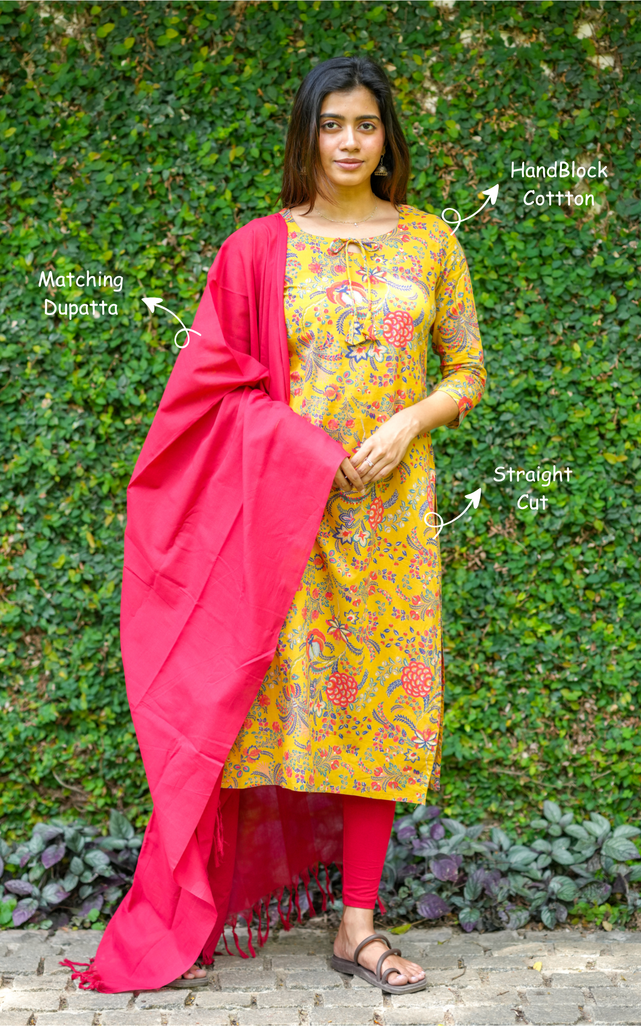 Vahini Mustard (Kurti+Dupatta)