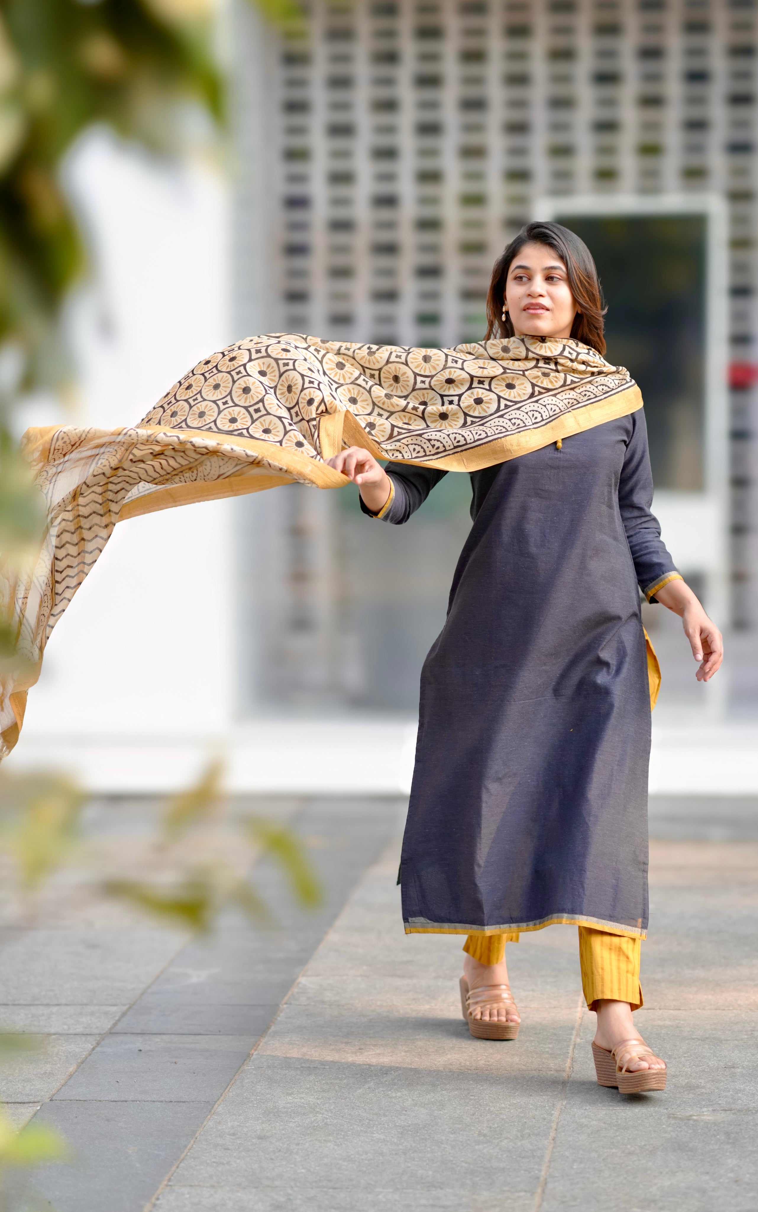Party Wear Chanderi Kurti Set for Women