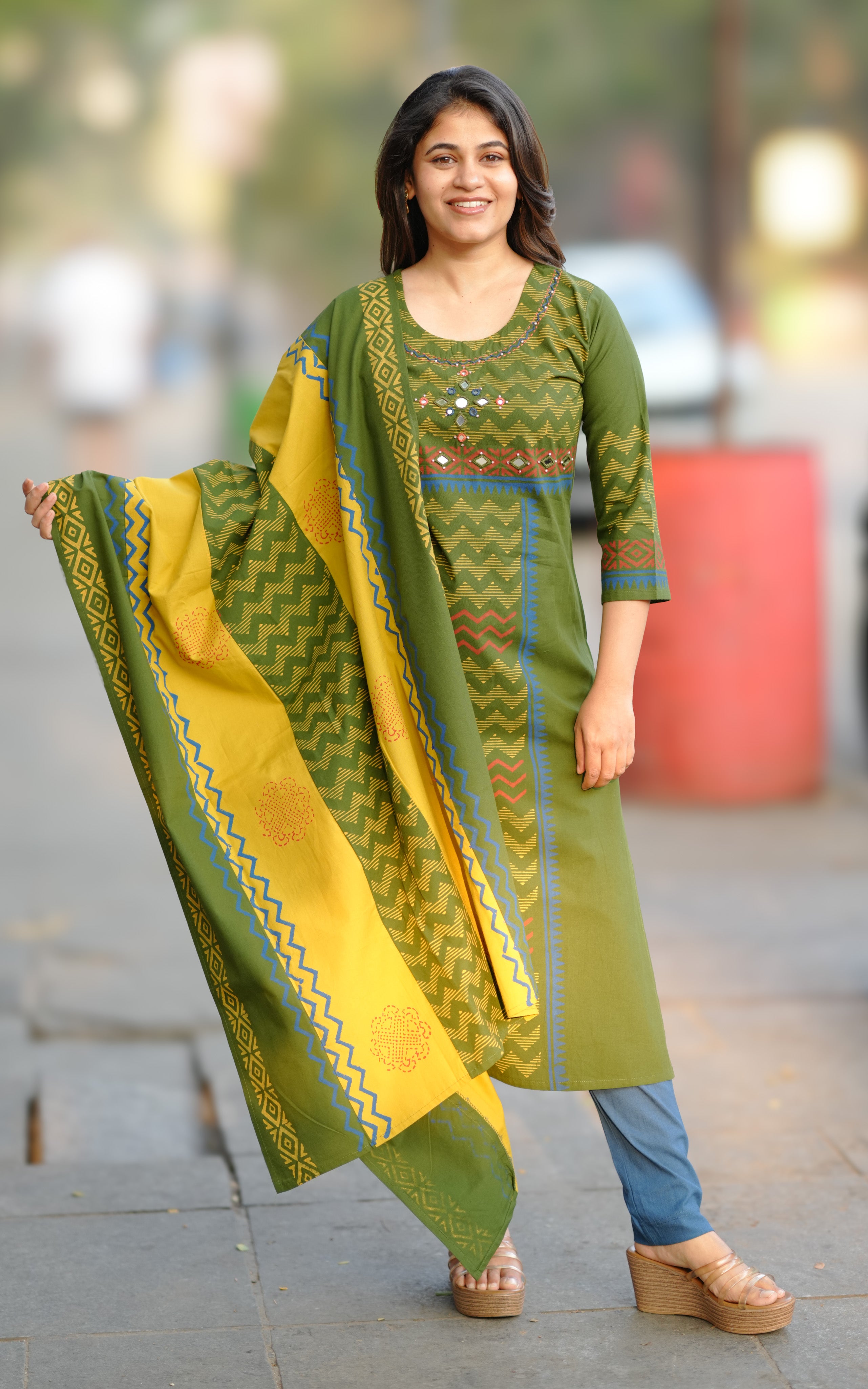 Ethnic Cotton Kurti with Dupatta for Women
Casual Handblock Printed Kurti for Women