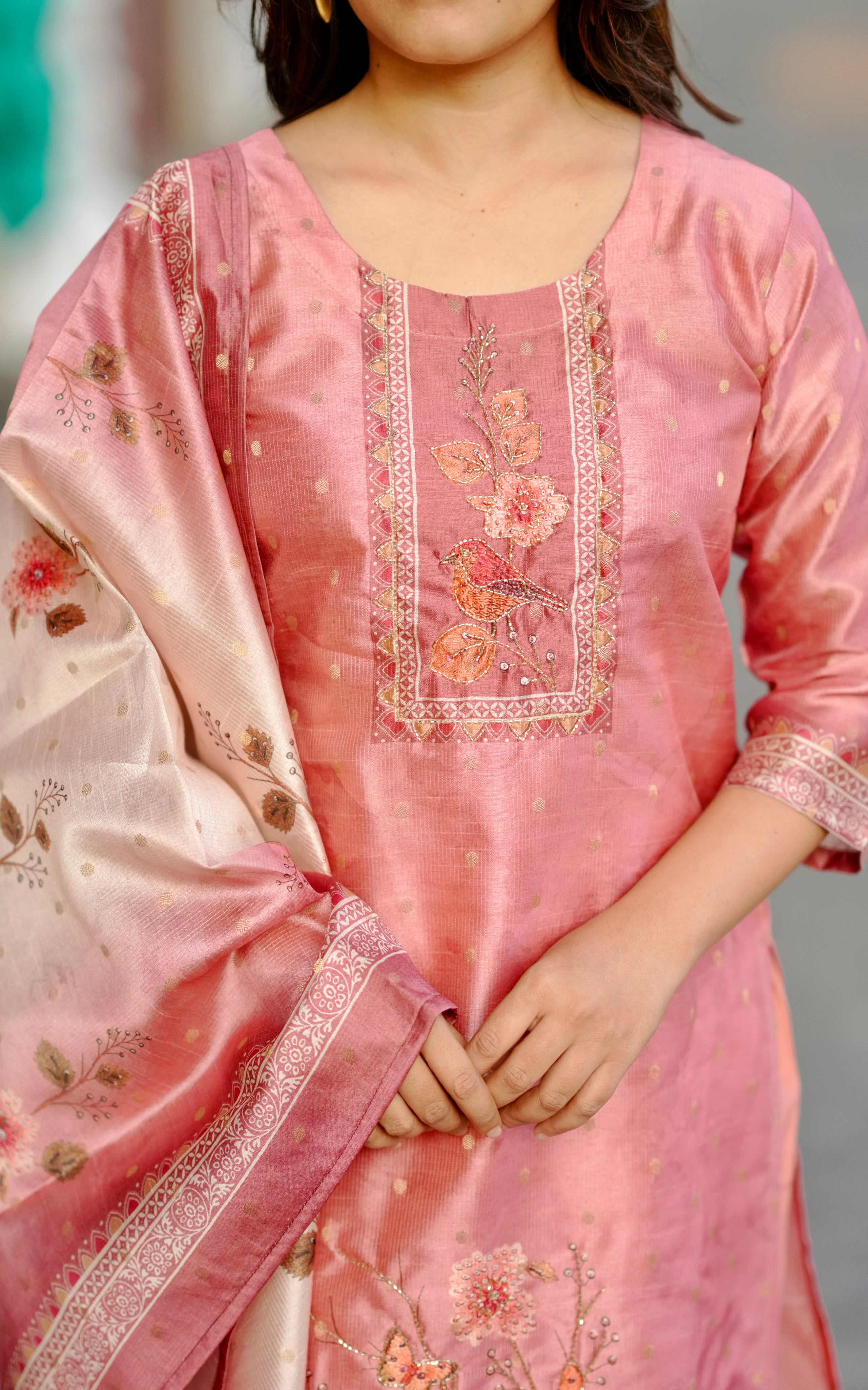 Beads Embroidery Kurti Set for Women