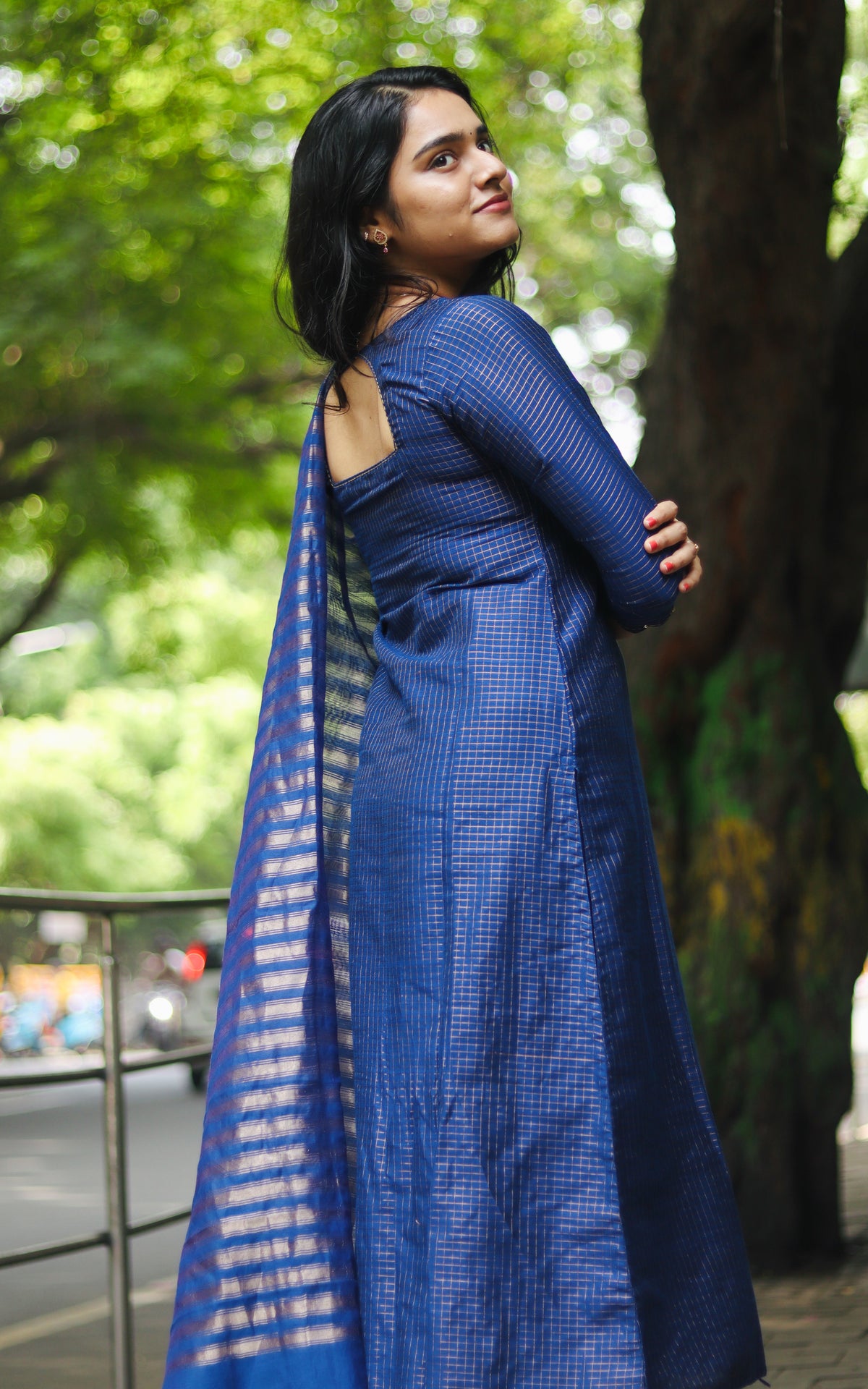 Narumugai Blue (Kurti+Dupatta)
