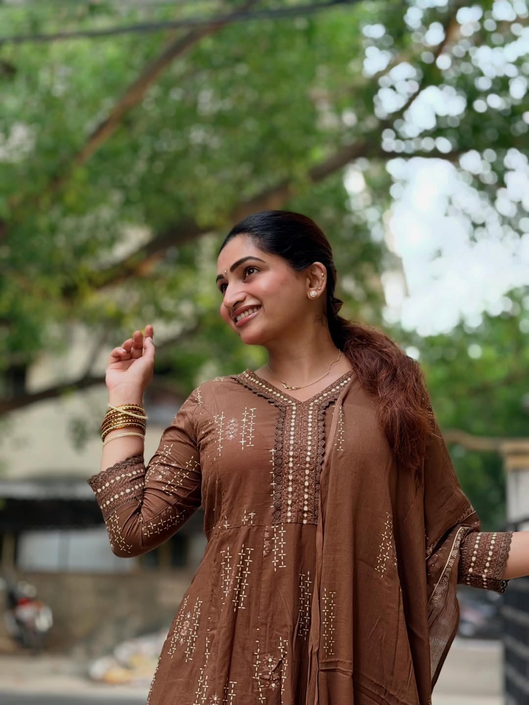 Sharmila Brown (Kurti+Pant+Dupatta)
