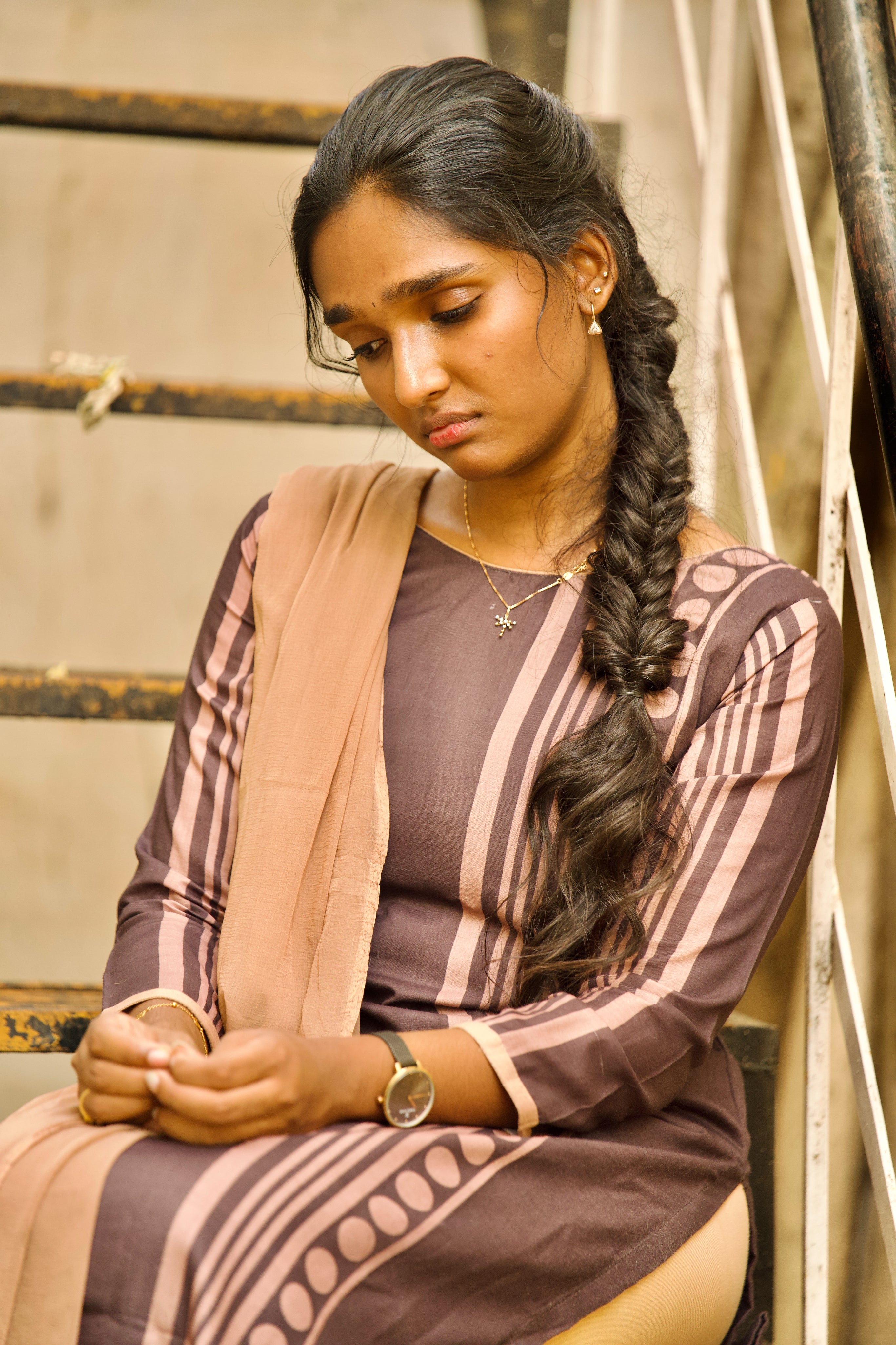  Straight Cut  kurti with 3/4 sleeves