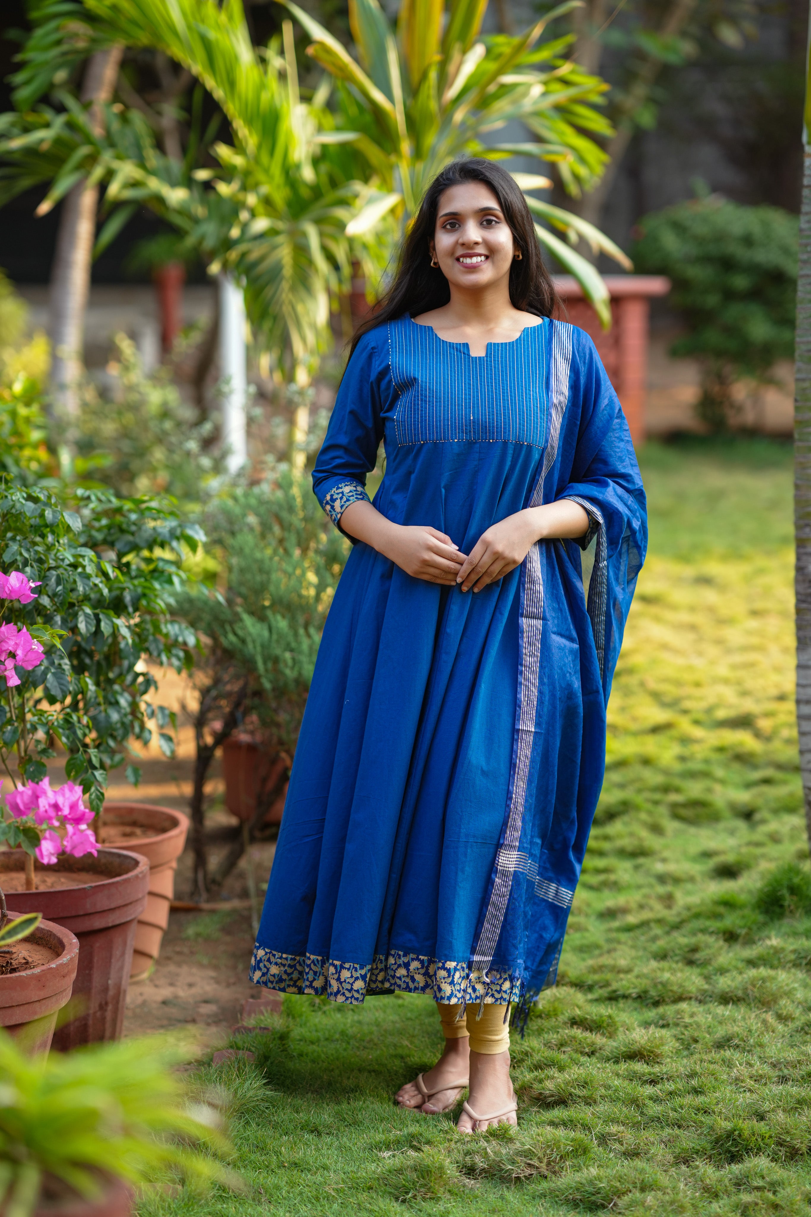 Rithika Blue (Kurti+Dupatta)
