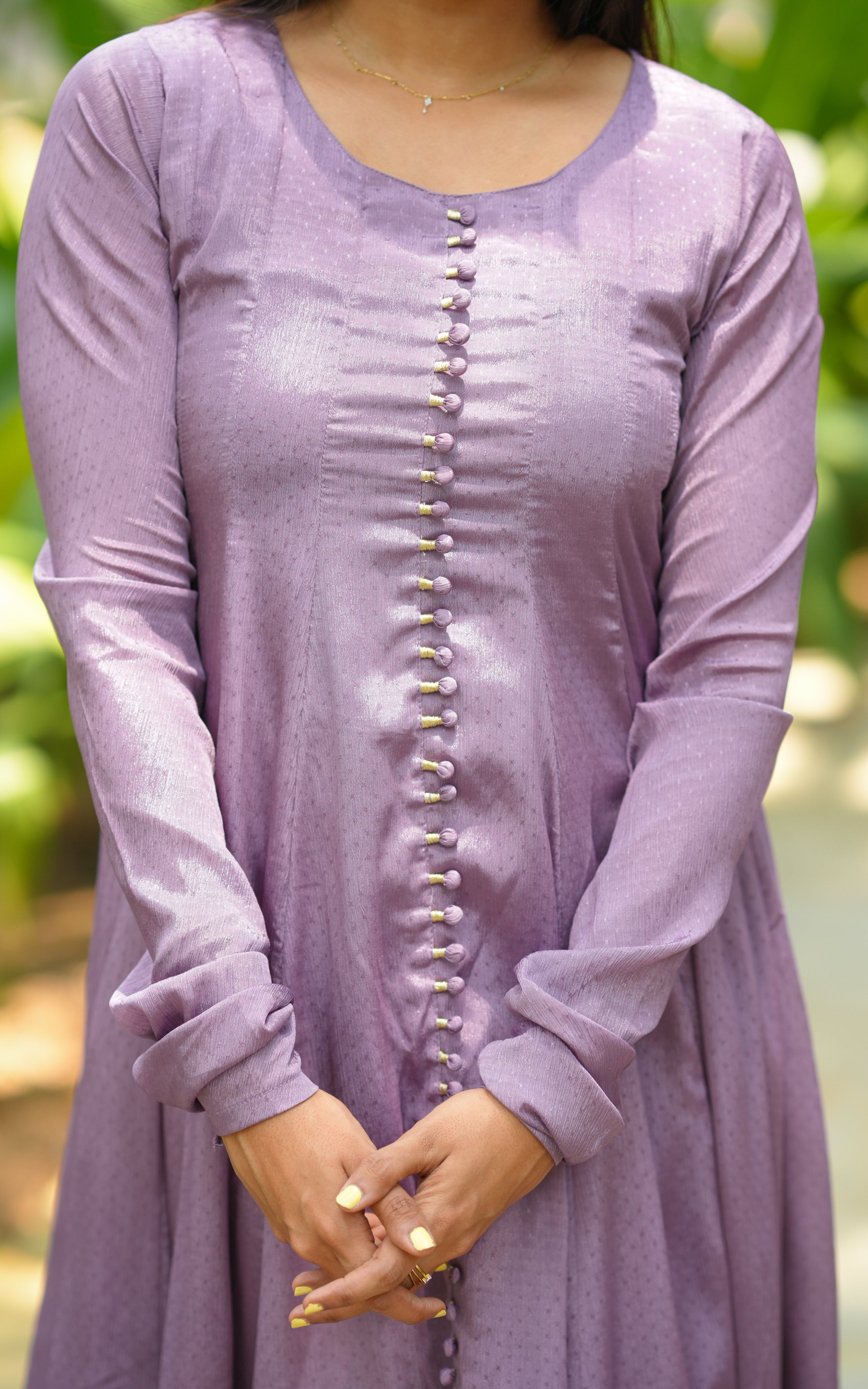 Comfortable lavender long Anarkali for women
