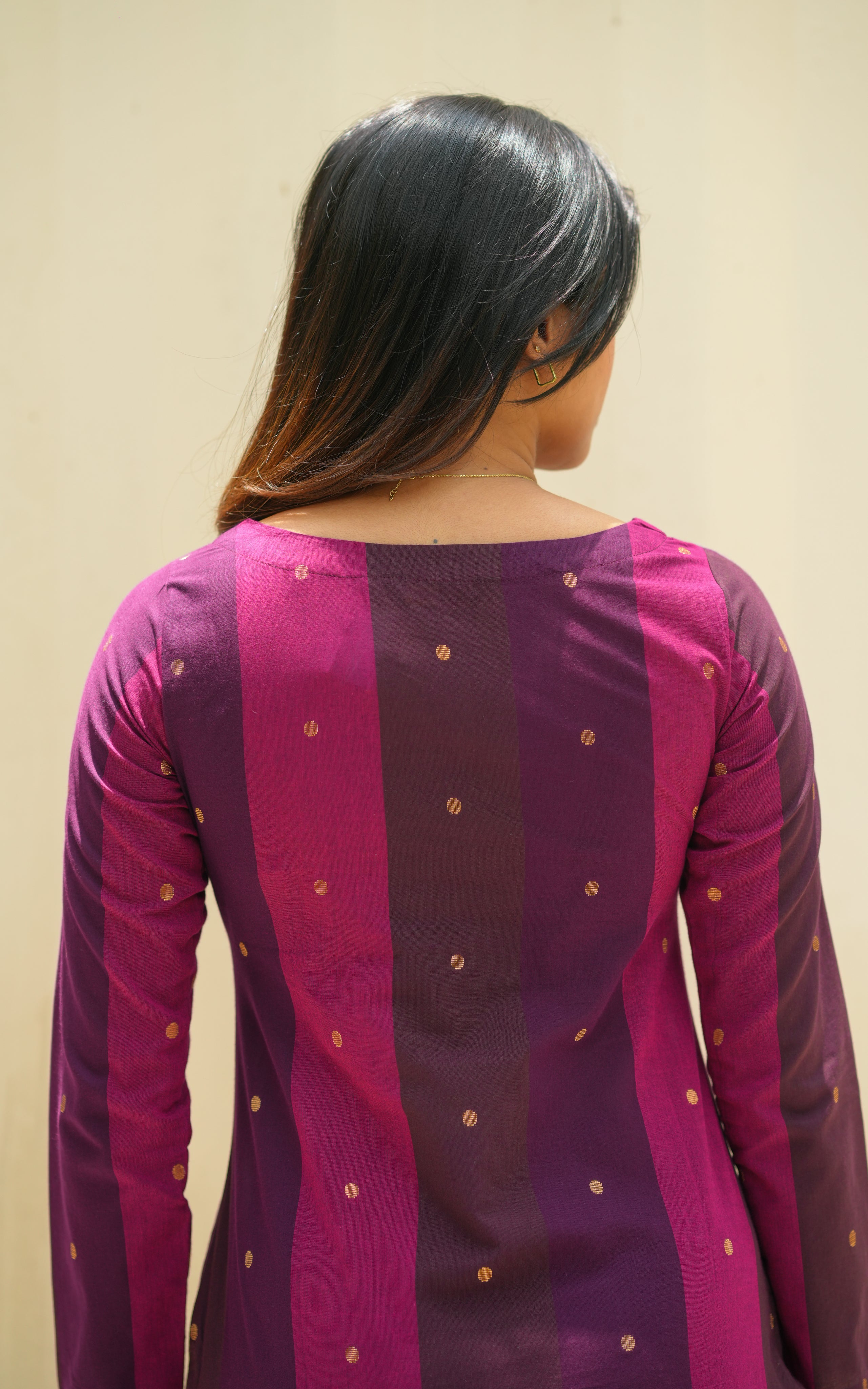 Instore - Multi Color South Cotton Straight Cut Kurti Featuring Boat Neck, No Lining