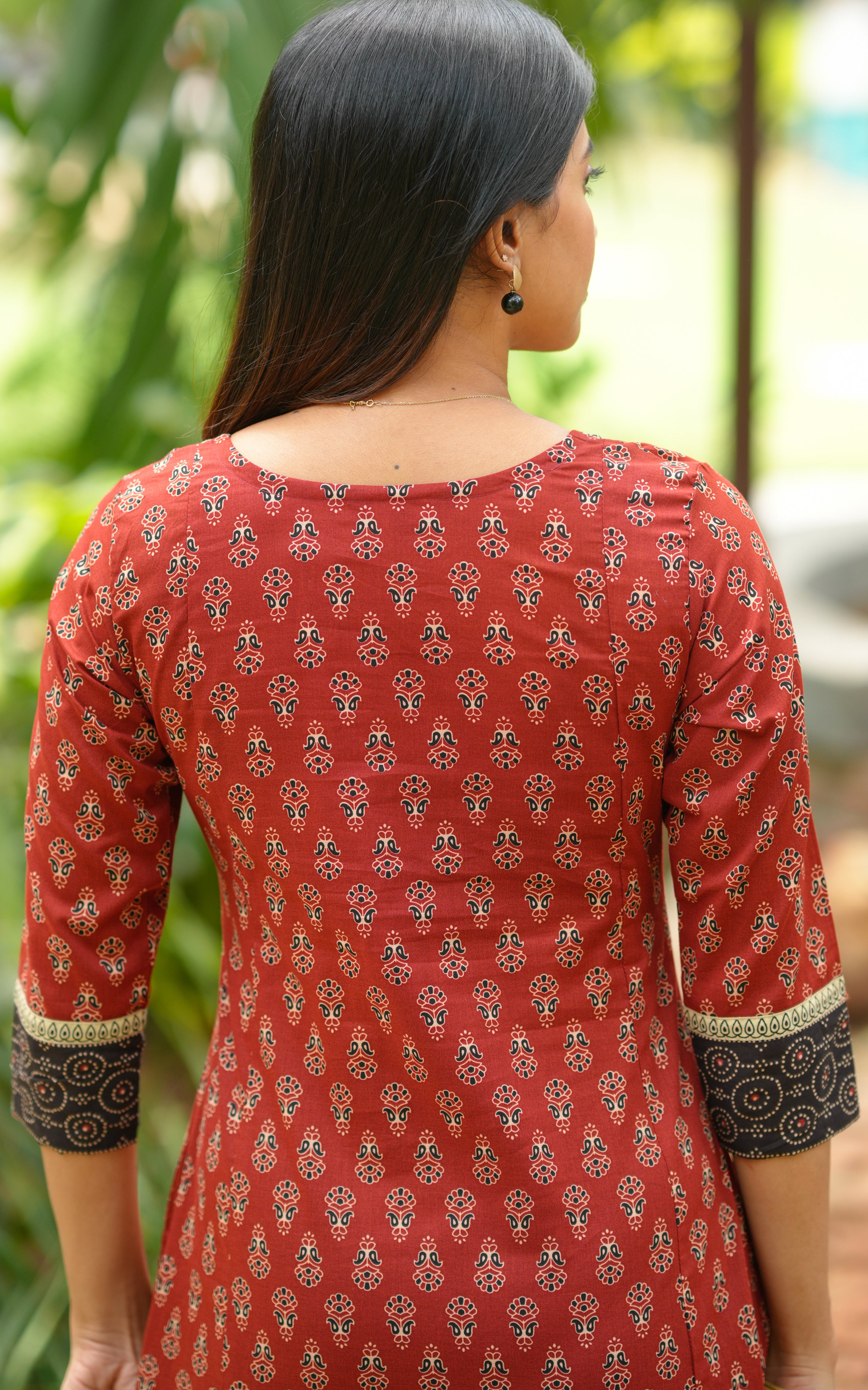 Maroon classic cotton kurti for women