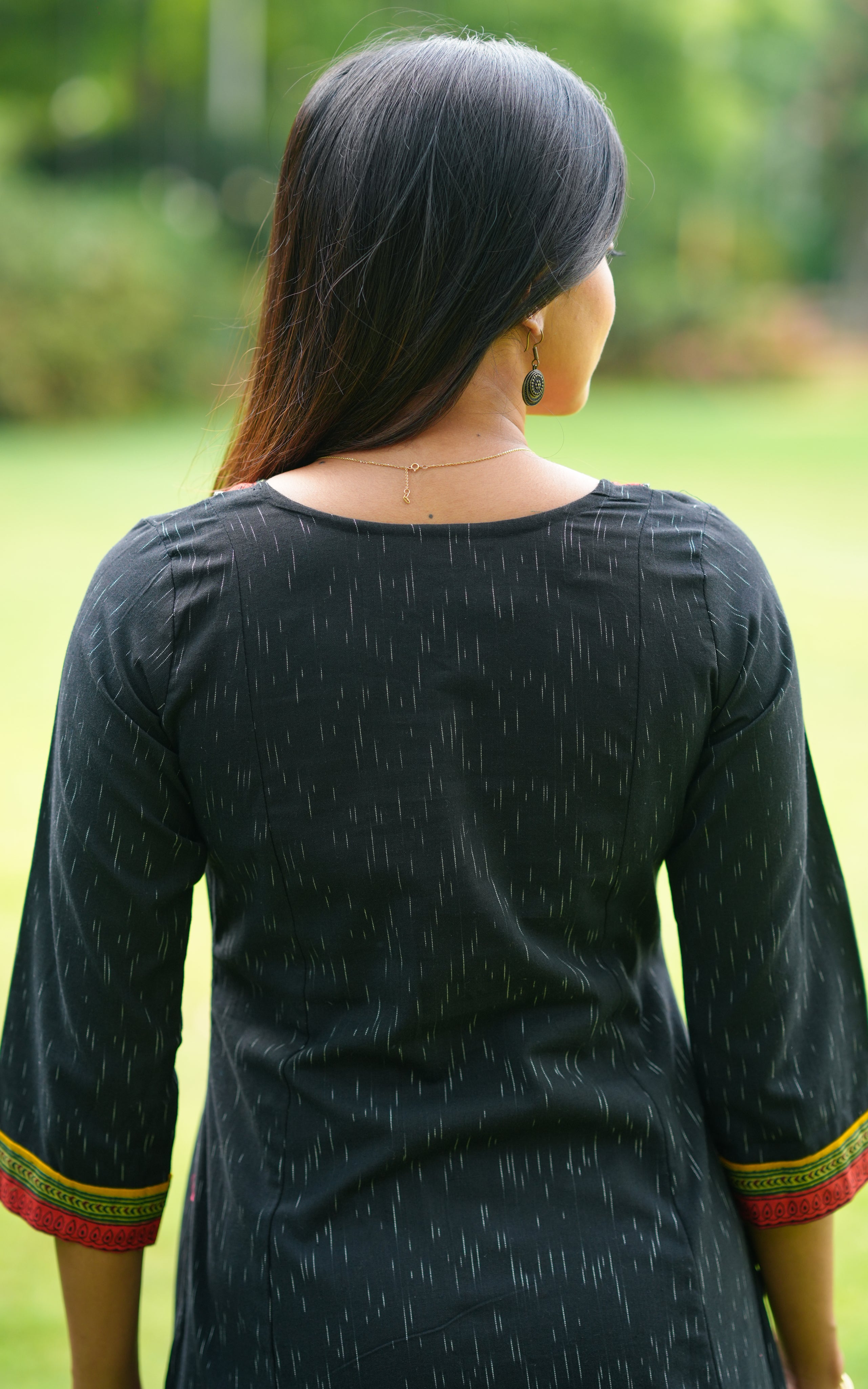 Comfortable black cotton kurti for women