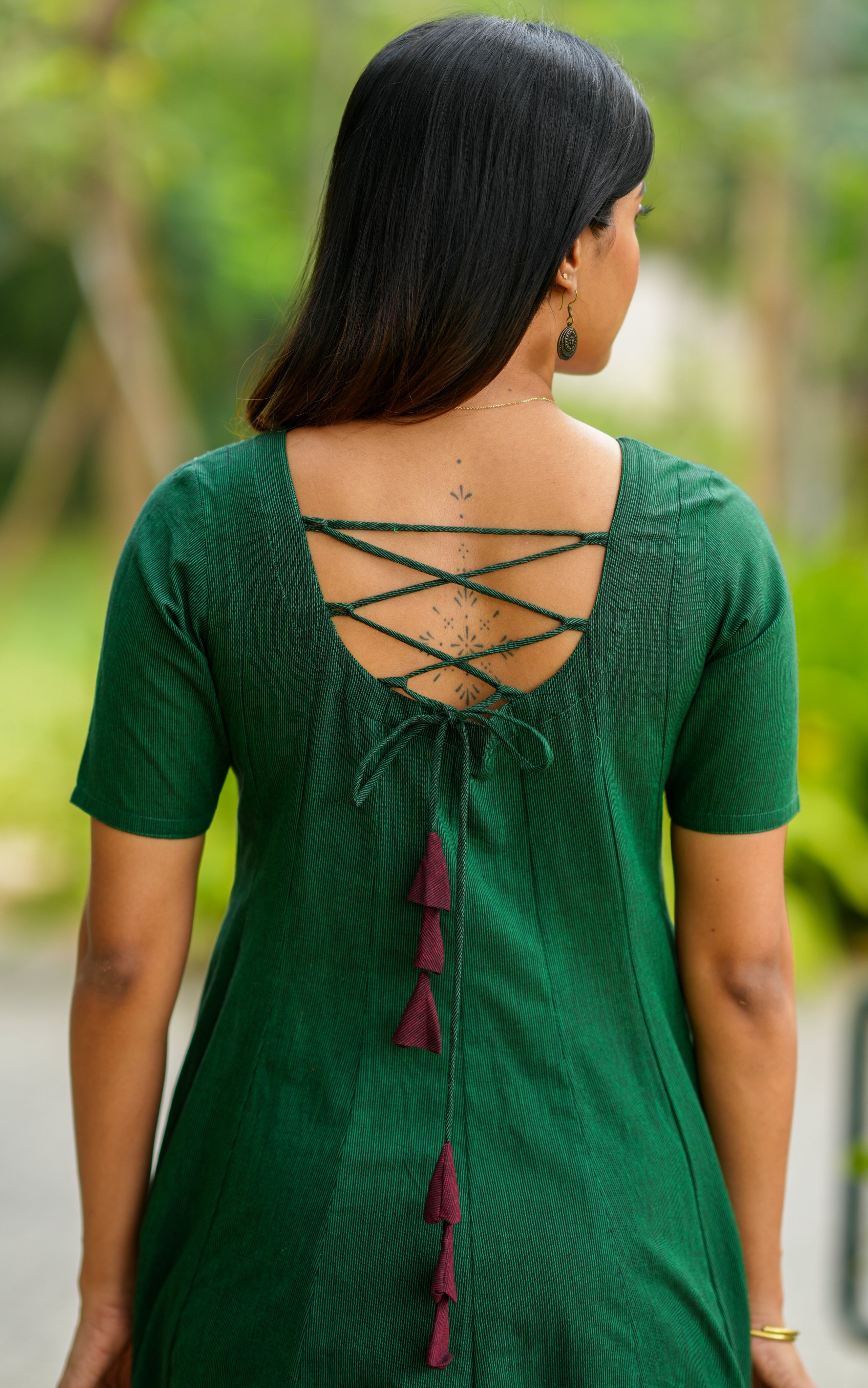 Green stylish Anarkali kurti for women